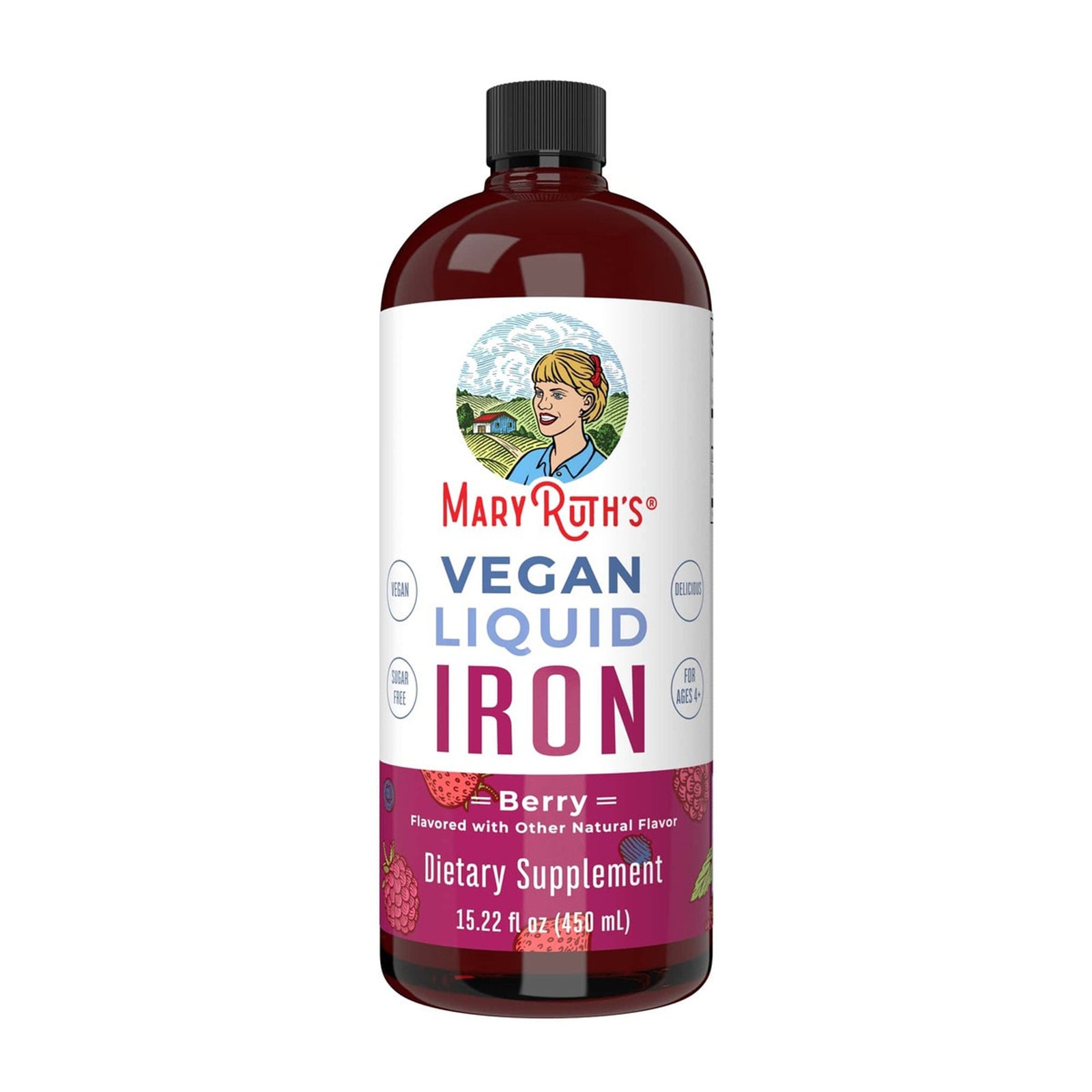 Mary Ruth's Liquid Iron Dietary Supplement 16 oz Berry Flavor