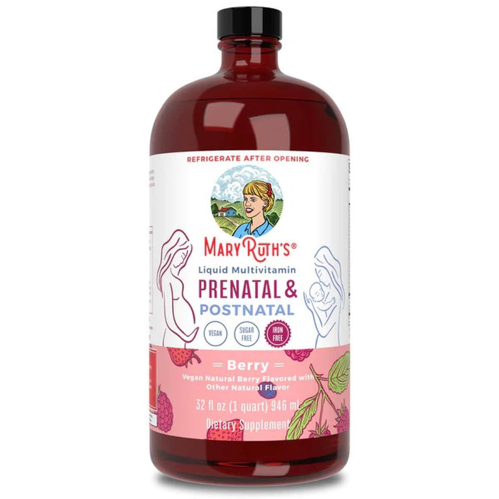 Mary Ruth's Prenatal & Postnatal Liquid Multivitamin 32 oz. Berry Flavor