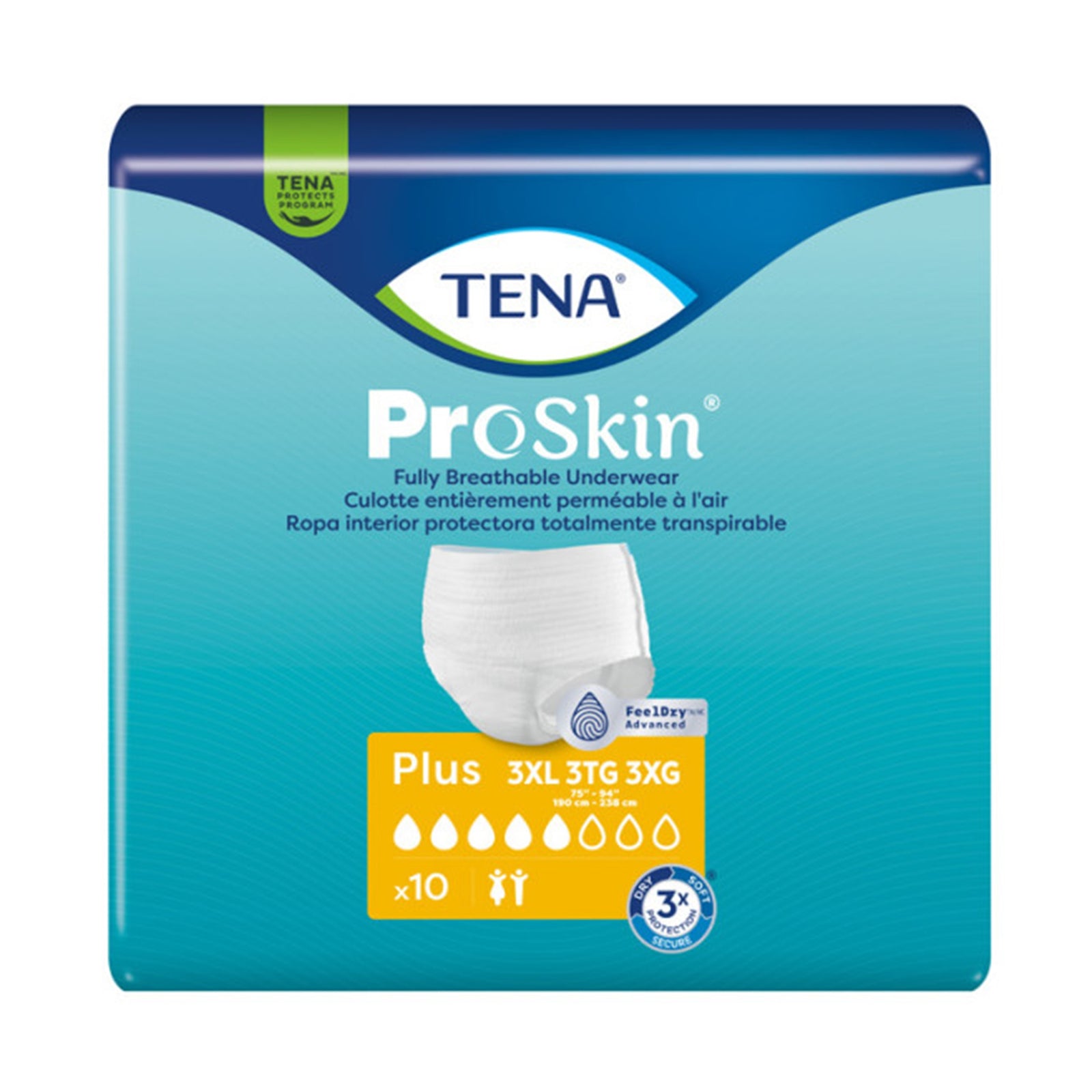 Tena ProSkin Protective Plus Underwear, 3X-Large