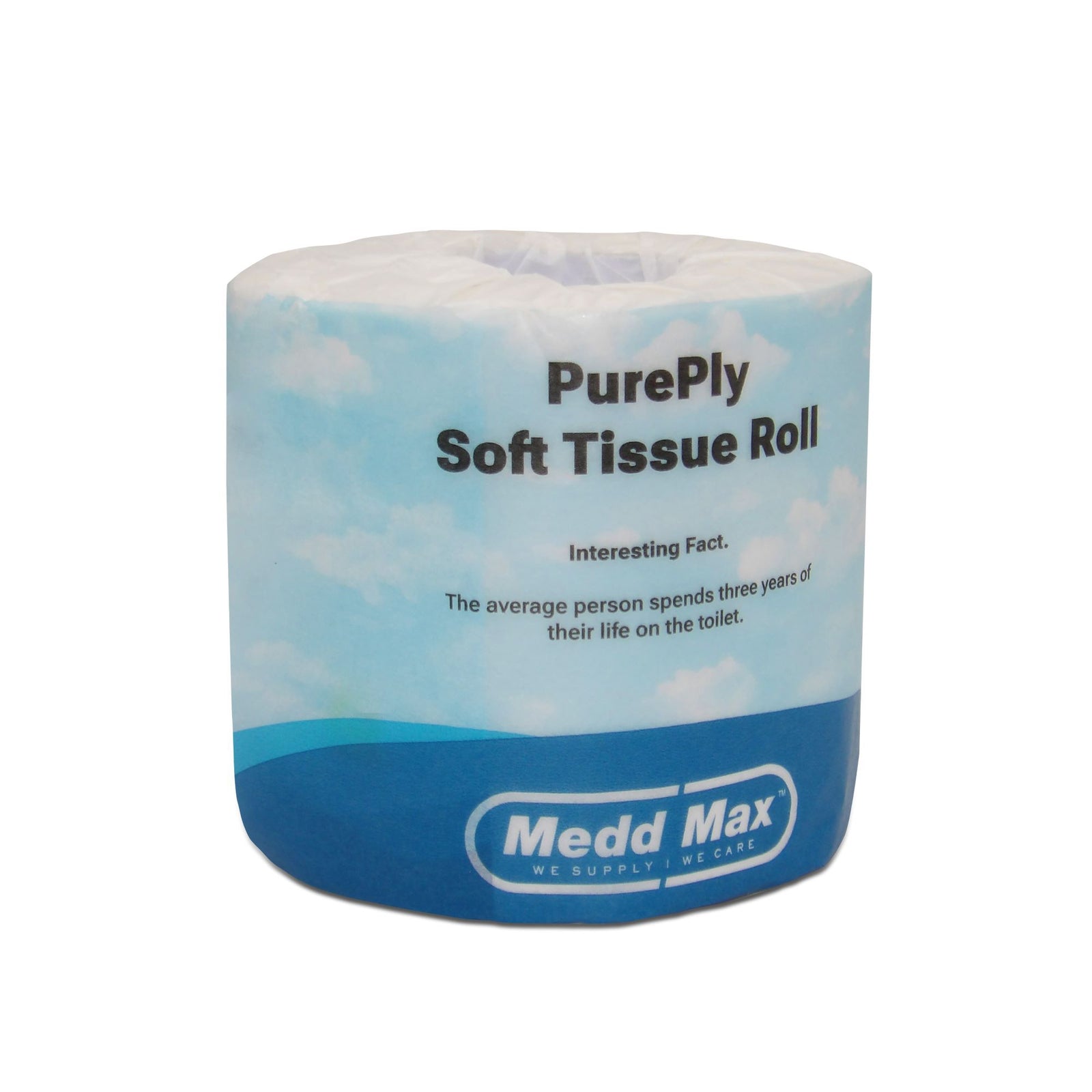 Pureply 2-Ply White Toilet Tissue, 500 Sheets per Roll