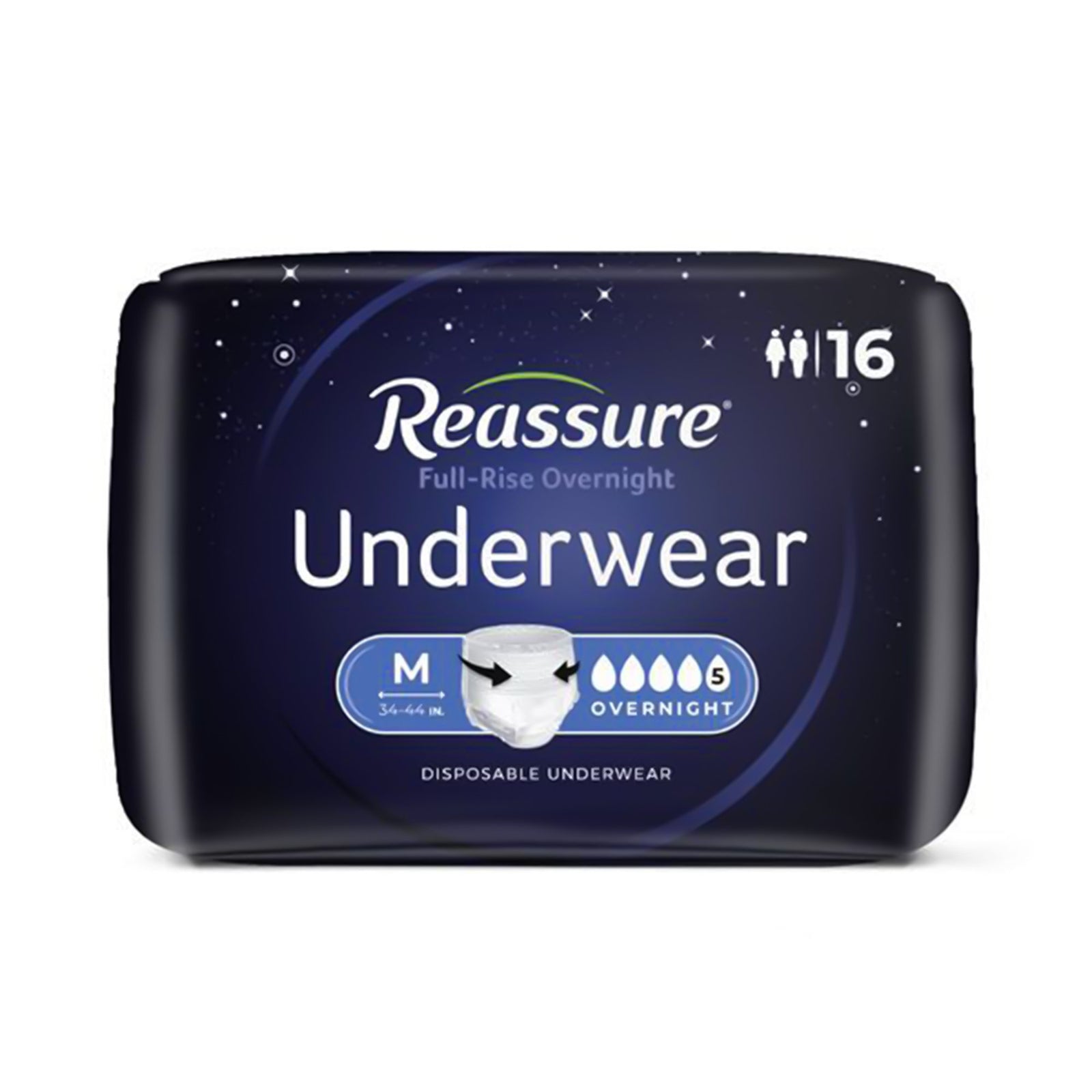 Attends Healthcare Reassure Overnight Pull-On Briefs, Medium