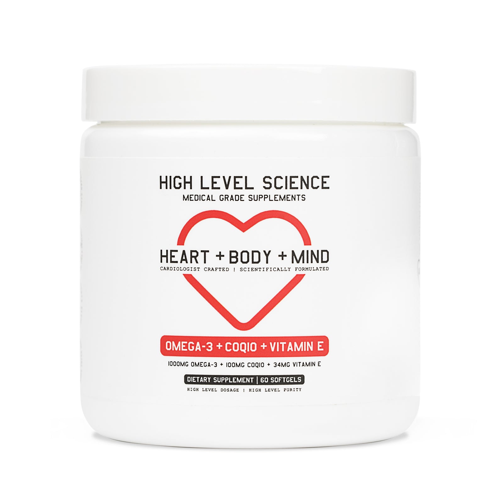 Heart + Body + Mind Fish Oil EPA DHA CoQ10 Vitamin E Softgels - 60 Count