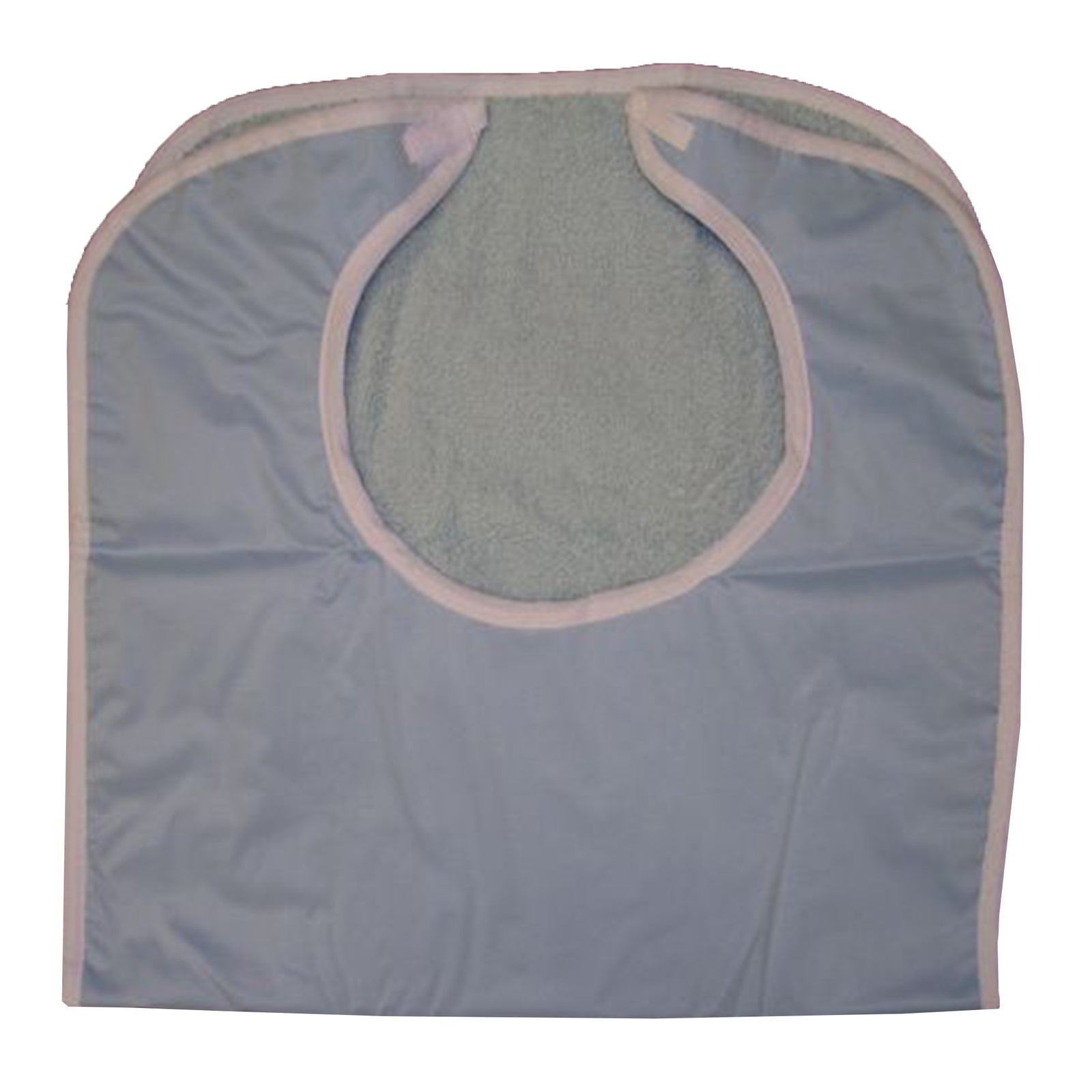 Adult Terry Cloth Bib with Vinyl Backing - Blue (15 x 30 Inch)