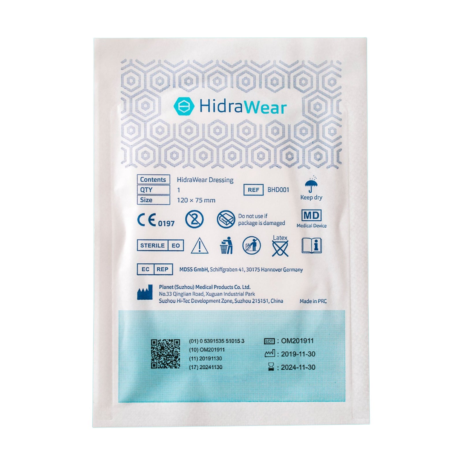 Hidrawear Superabsorbent Dressing, 7.5 cm x 12 cm