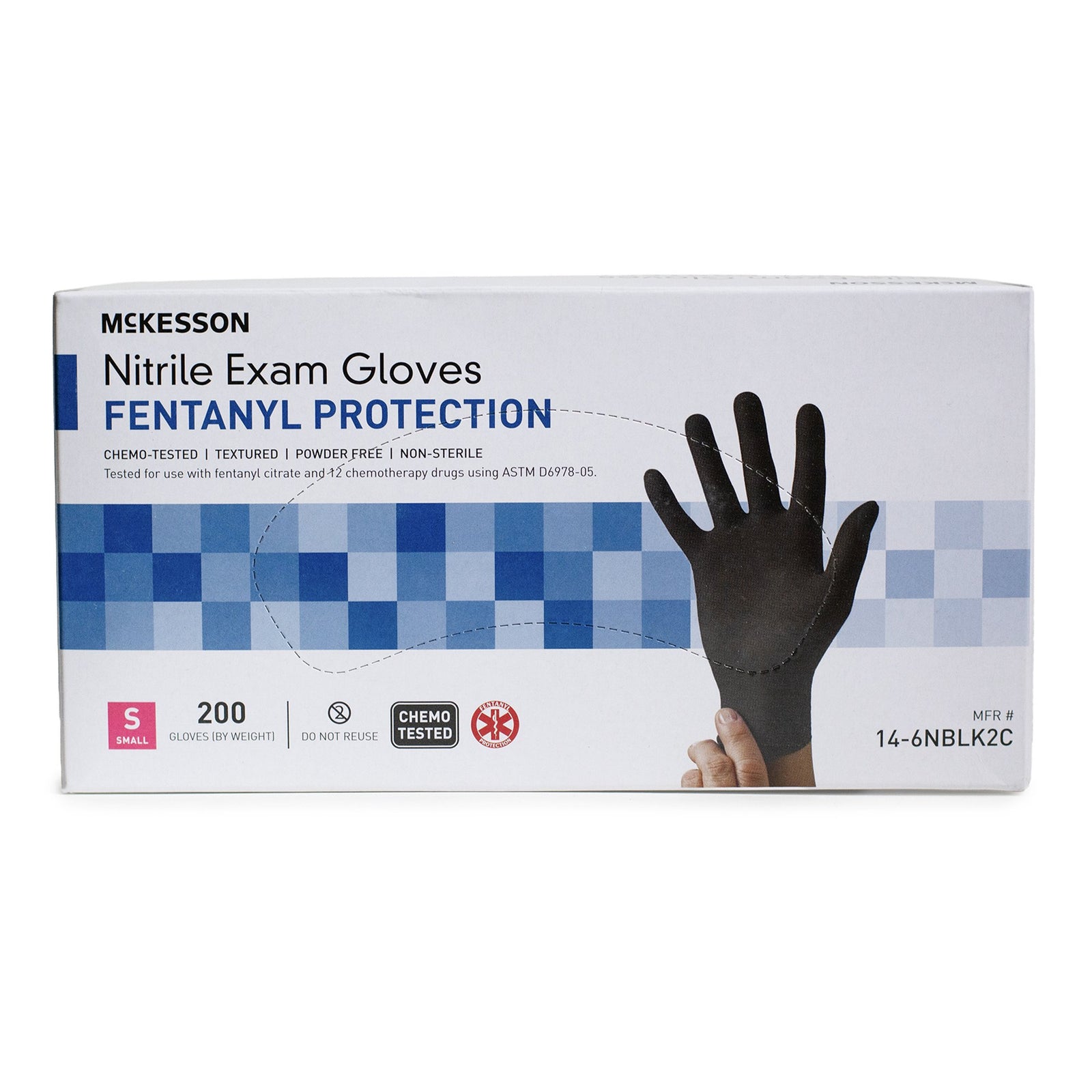 McKesson Confiderm BLK Nitrile Exam Gloves, Small, Black