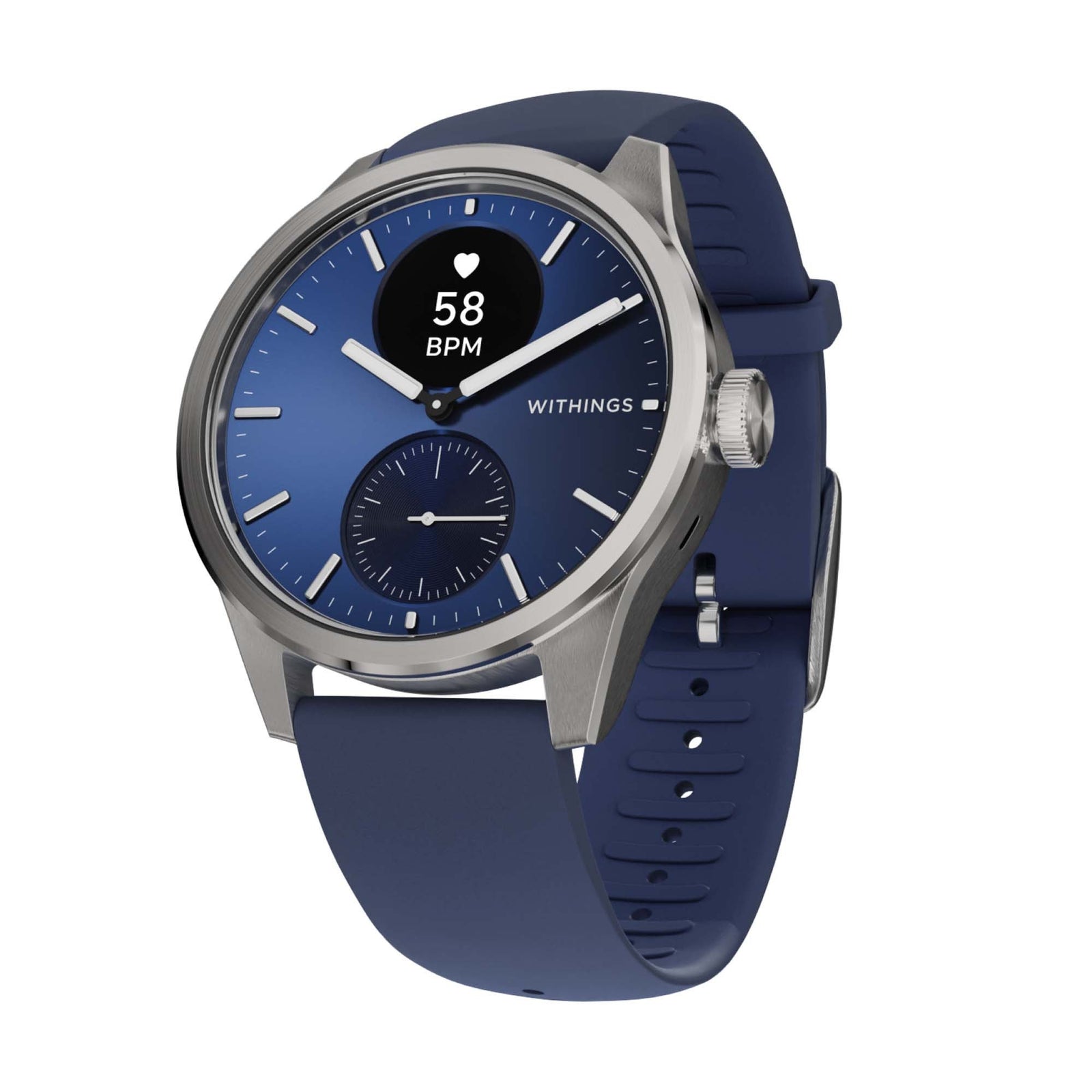 Withings ScanWatch 2 Heart Health Hybrid Smartwatch, Premium Blue, 42 mm