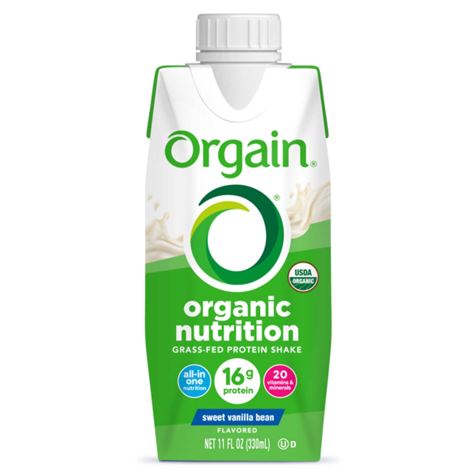 Orgain Organic Nutrition Vegan Shake, Vanilla Bean, 330 mL