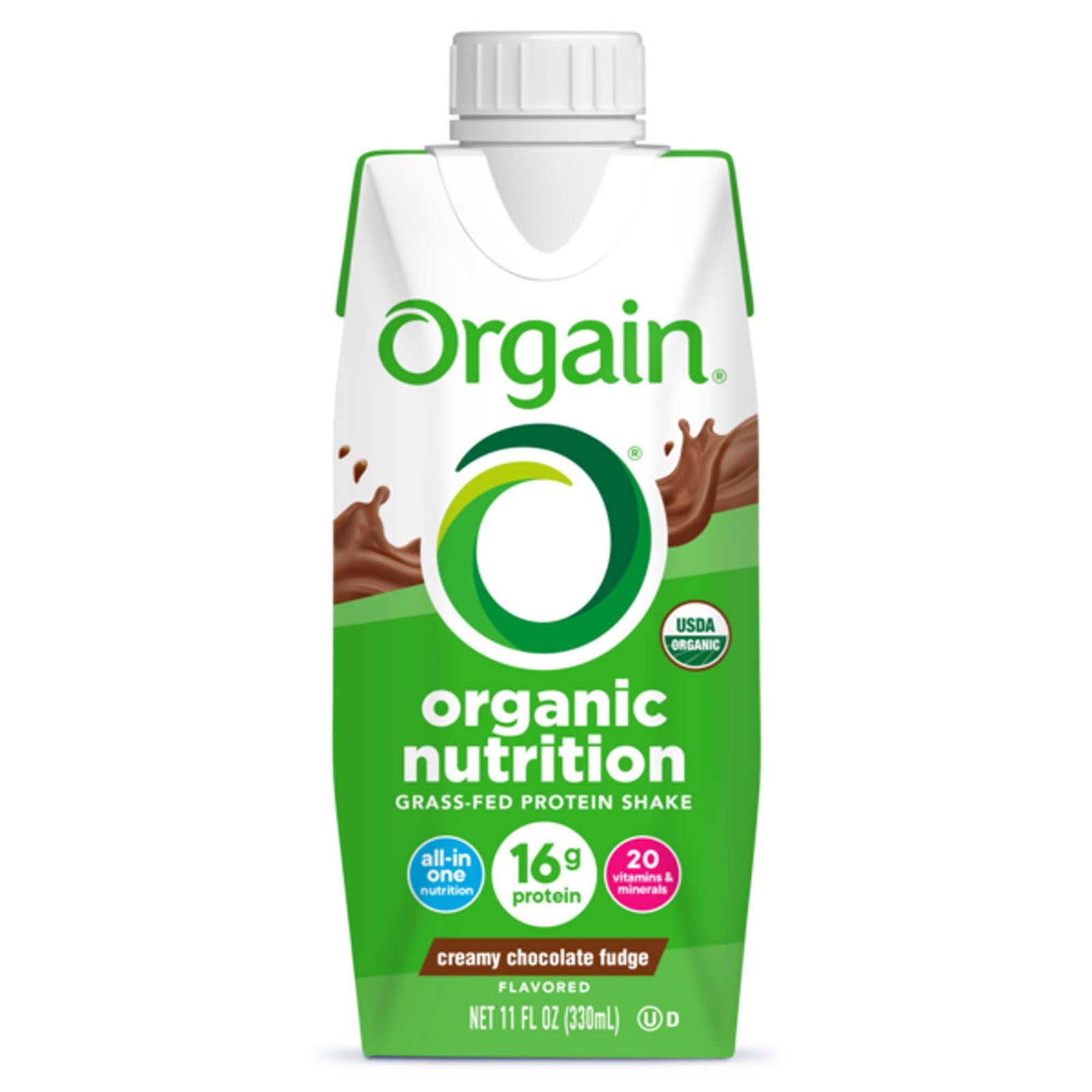 Orgain Organic Nutrition Shake, Creamy Chocolate Fudge, 330 mL