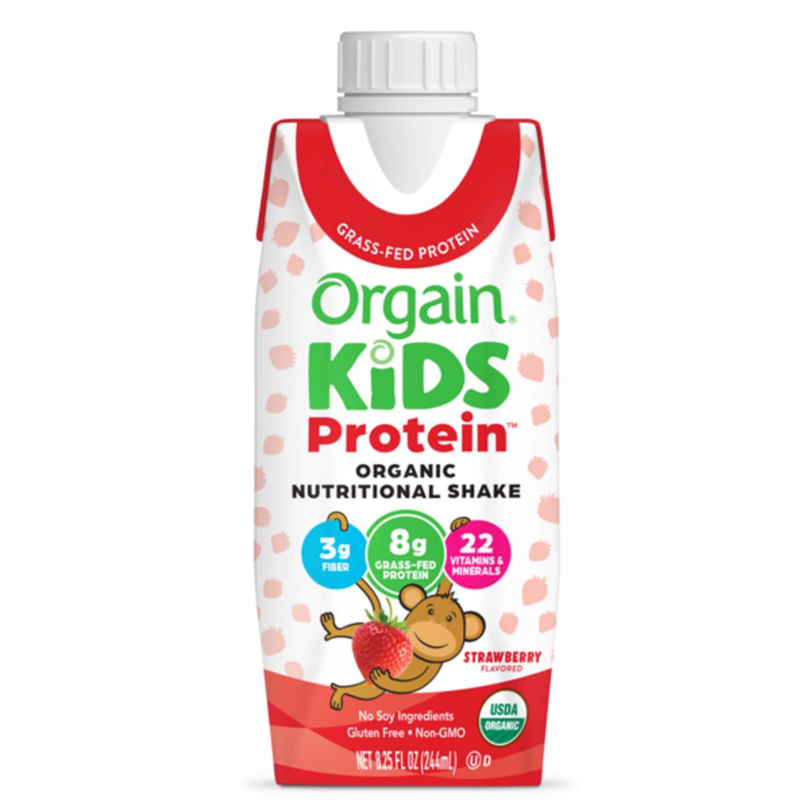 Orgain Kids Protein Organic Nutritional Shake, Strawberry, 224 mL