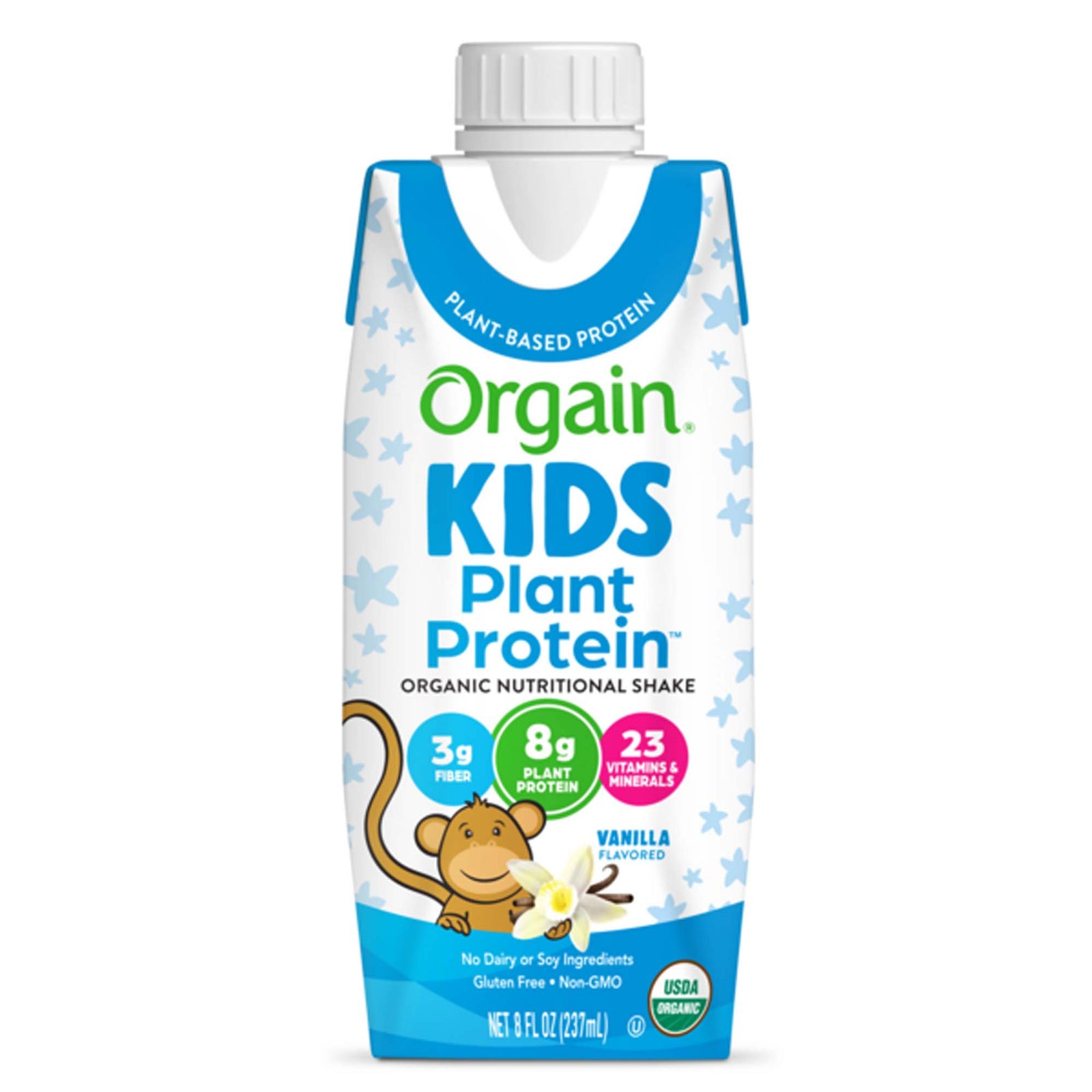 Orgain Kids Plant Protein Organic Nutritional Shake, Vanilla, 237 mL
