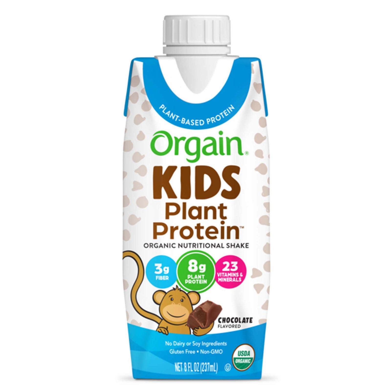 Orgain Kids Plant Protein Organic Nutritional Shake, Chocolate, 237 mL