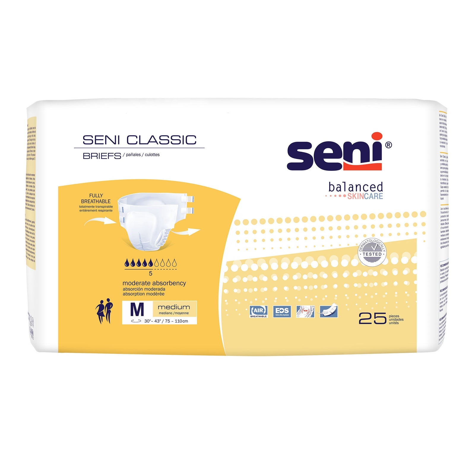 Seni Classic Medium Unisex Incontinence Briefs