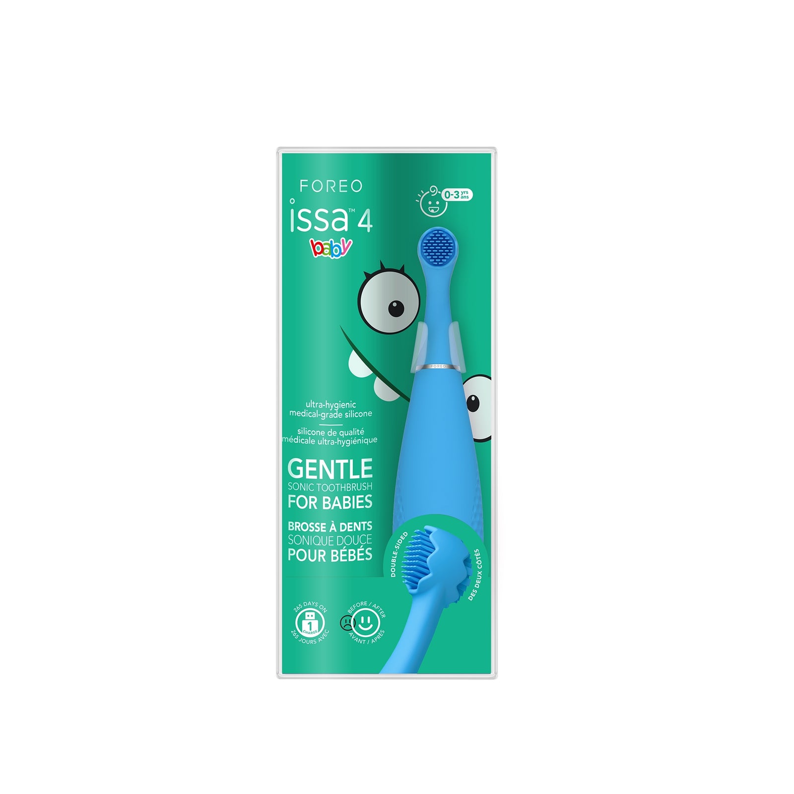 FOREO issa 4 baby Sonic Toothbrush, Bubble Blue Dino