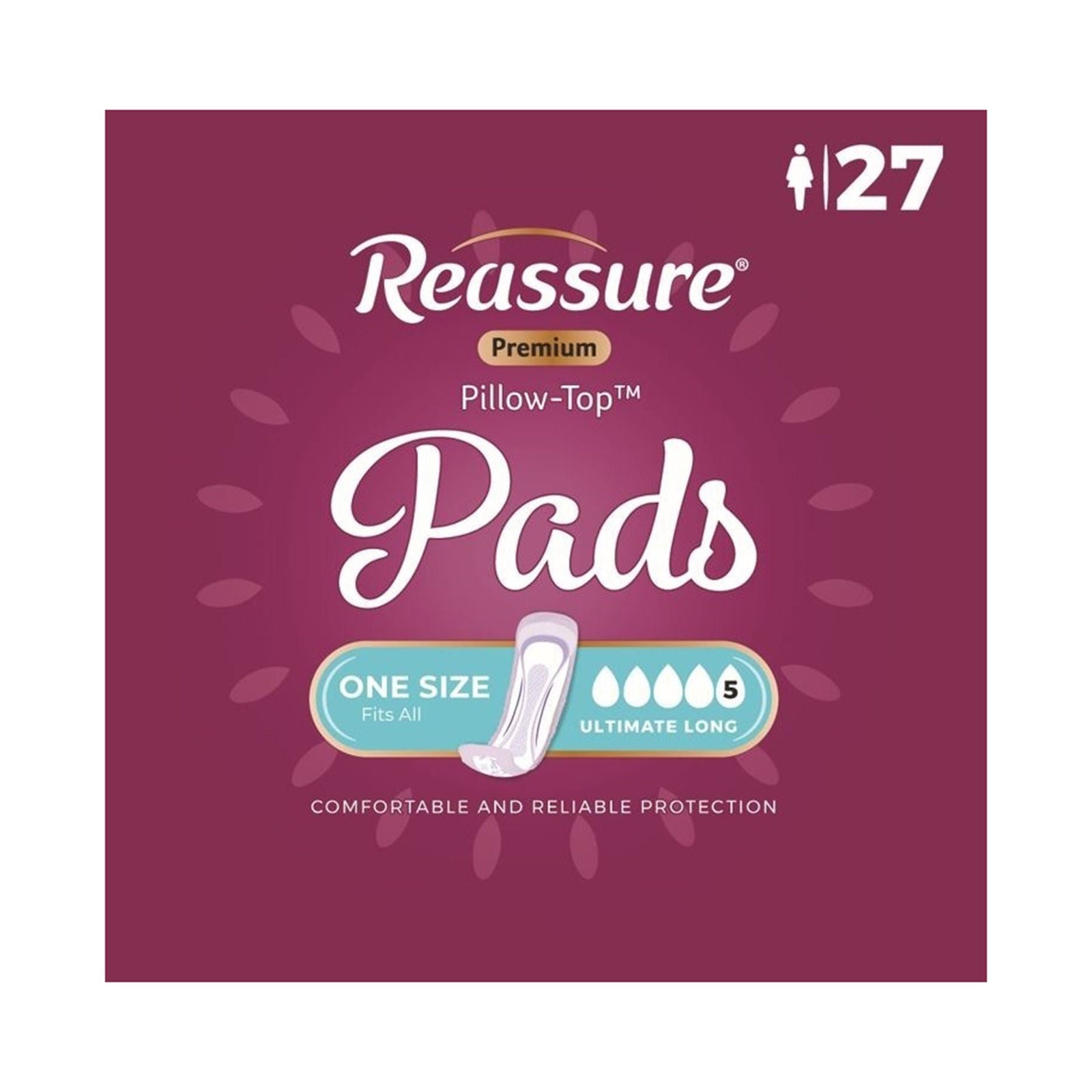 Presto Reassure Premium Pillow-Top Ultimate Long Incontinence Pads
