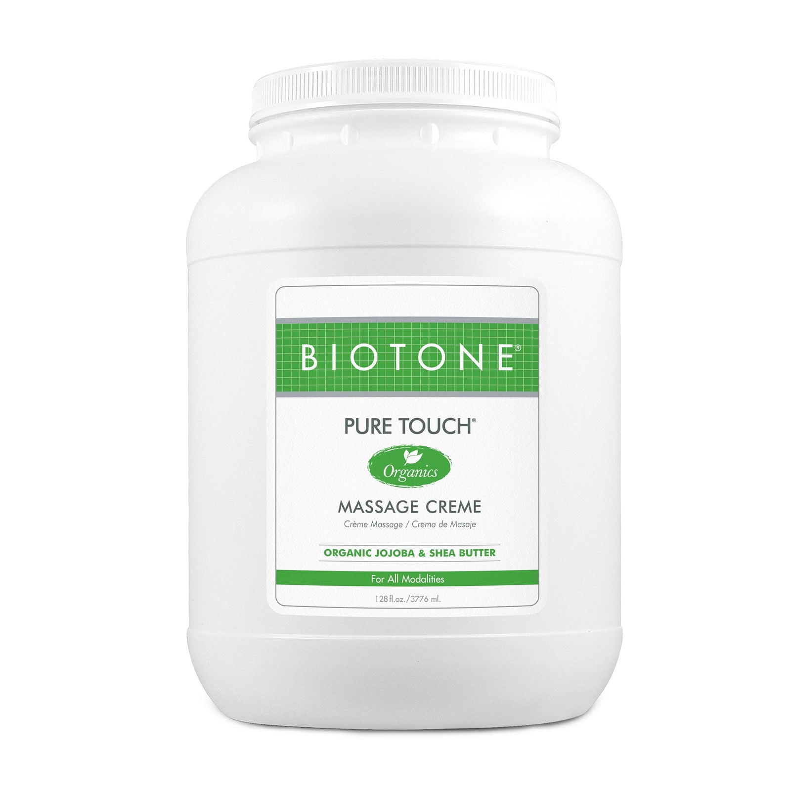 Massage Treatment BIOTONE Pure Touch Organics 1 gal. Jar Unscented Creme