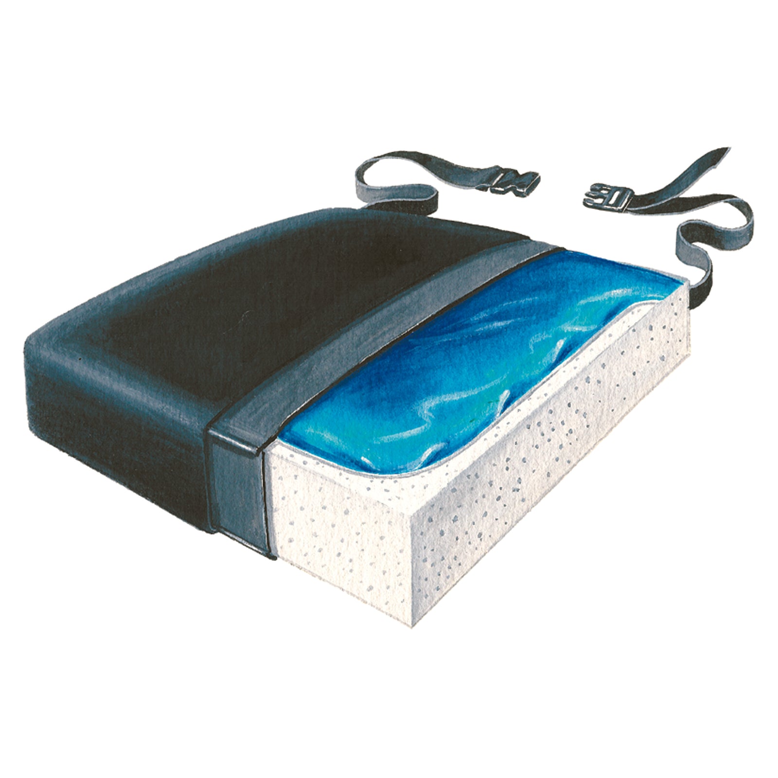Seat Cushion Skil-Care™ 16 W x 16 L x 2-1/2 D Inch Foam/Gel