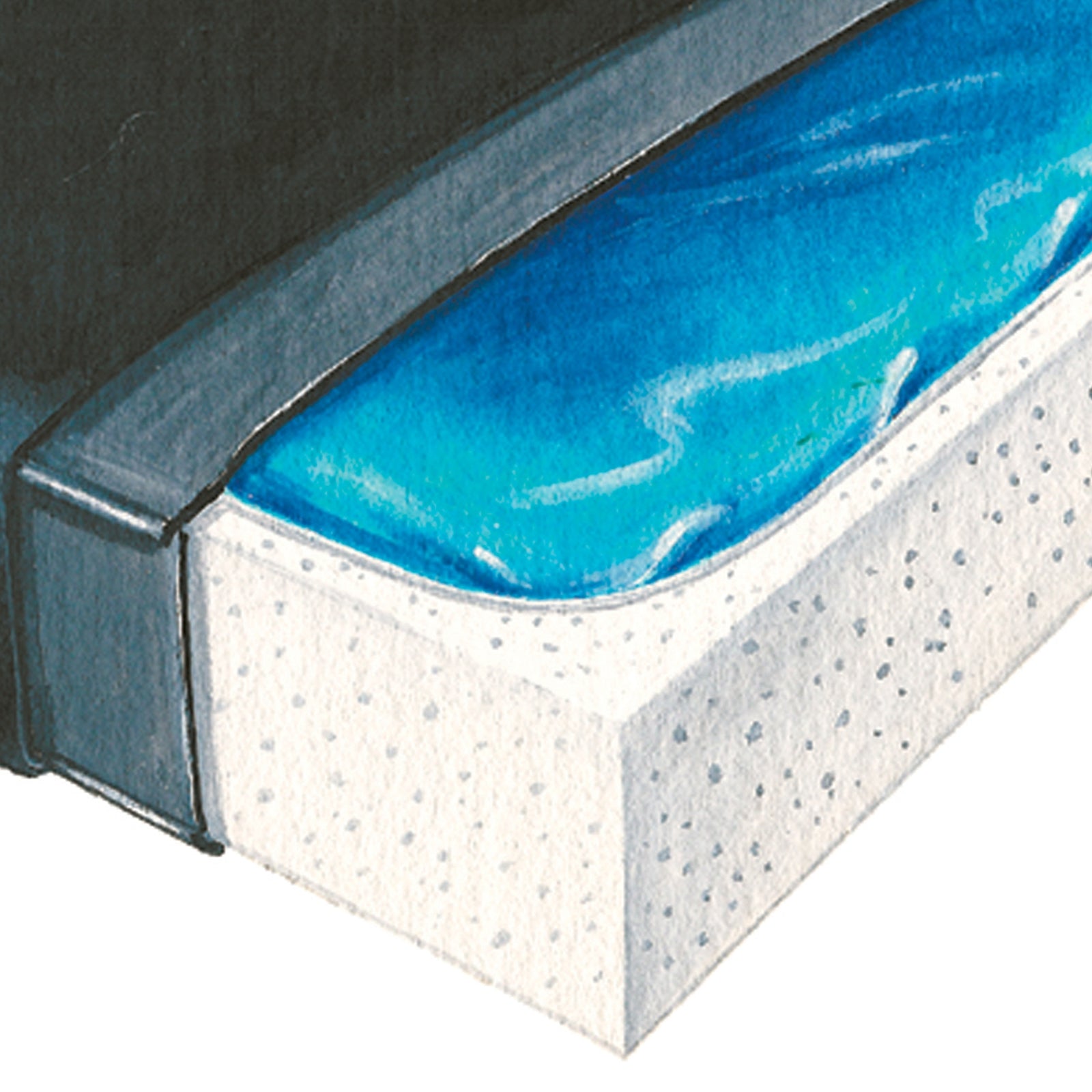 Seat Cushion Skil-Care™ 16 W x 16 L x 2-1/2 D Inch Foam/Gel