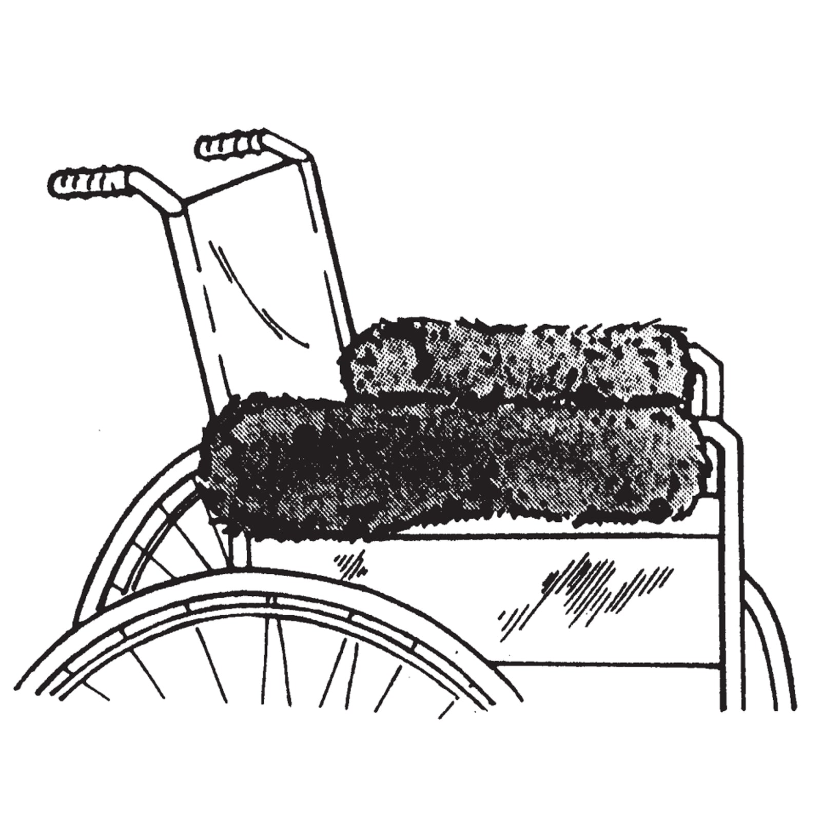 Wheelchair Armrest Cushion Pair - White Synthetic Sheepskin
