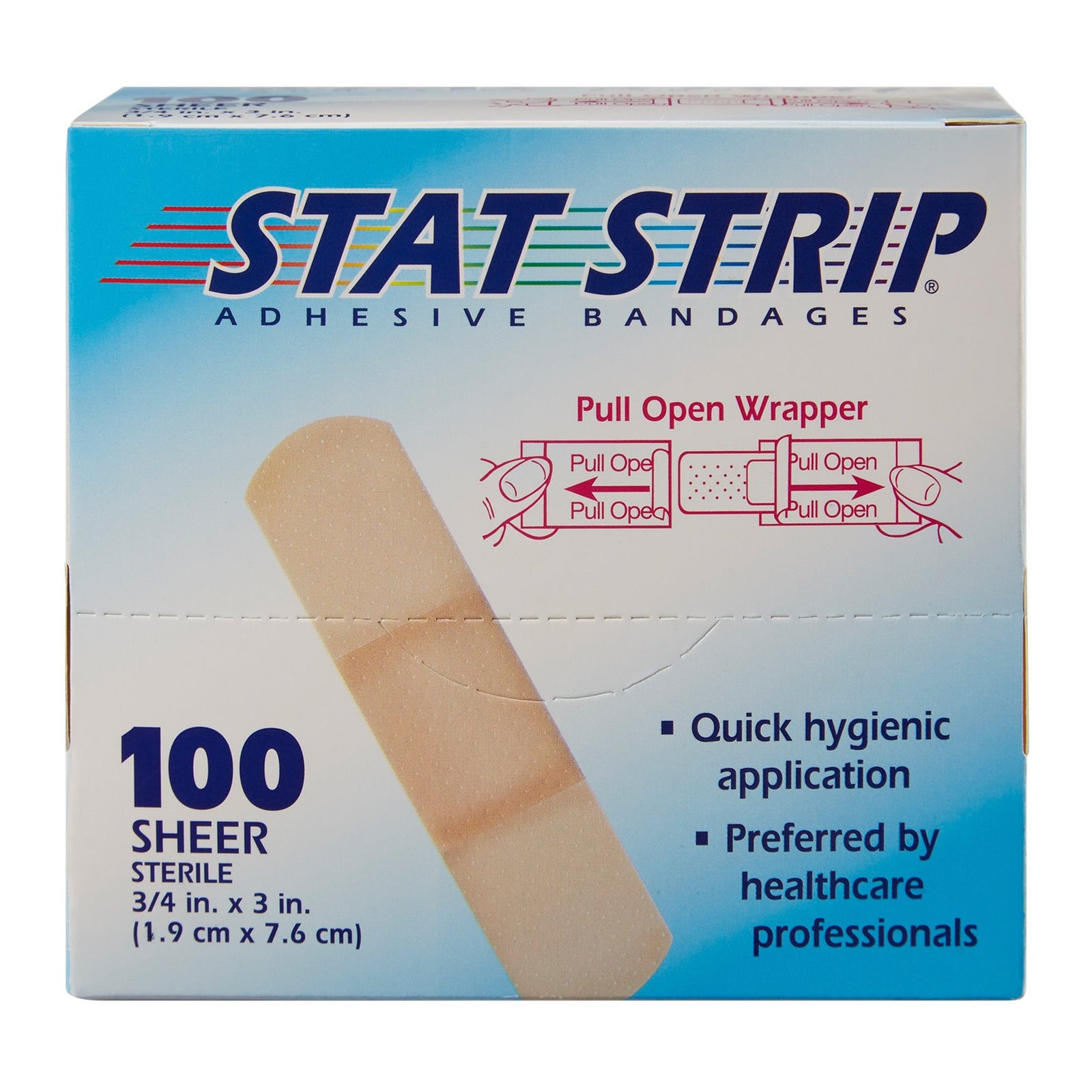 Stat Strip® Adhesive Strip 3/4 x 3 Inch Tan Sterile - Case of 1200