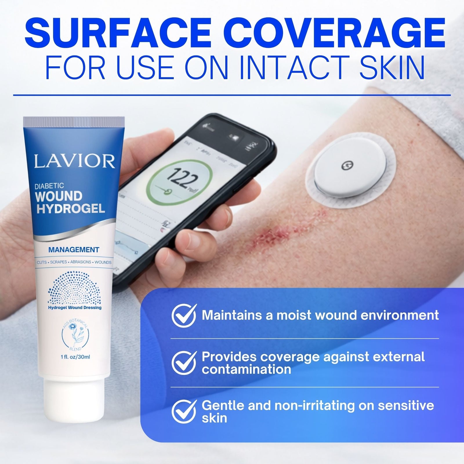 Lavior Diabetic Wound Therapy Hydrogel, 1 oz