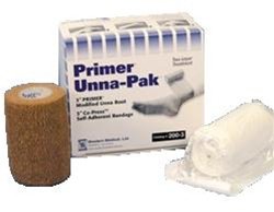 Primer Unna Pack Zinc Oxide Unna Boot / Self Adherent Bandage, 4 Inch x 10 Yard / 3 Inch x 5 Yard
