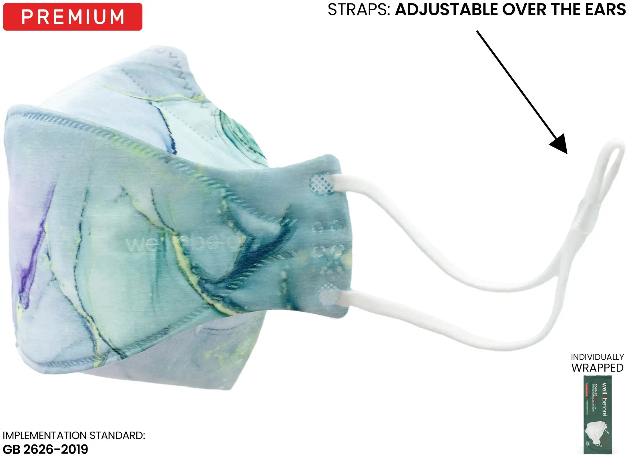 KN95 3D Pro Face Mask | Premium 3D Fit, Anti-fogging, Adjustable Ear Loops