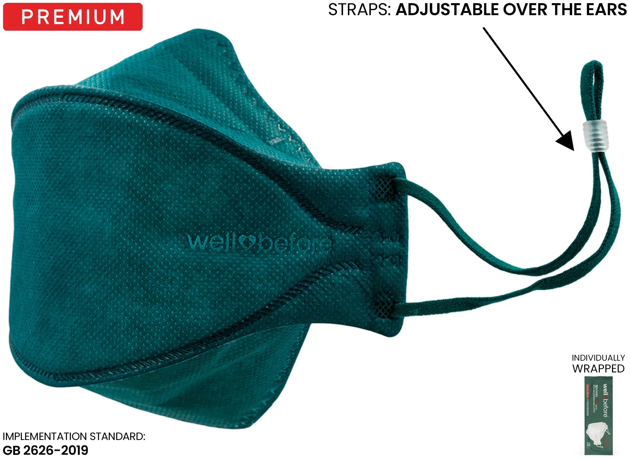 KN95 3D Pro Face Mask | Premium 3D Fit, Anti-fogging, Adjustable Ear Loops - Bag of 10