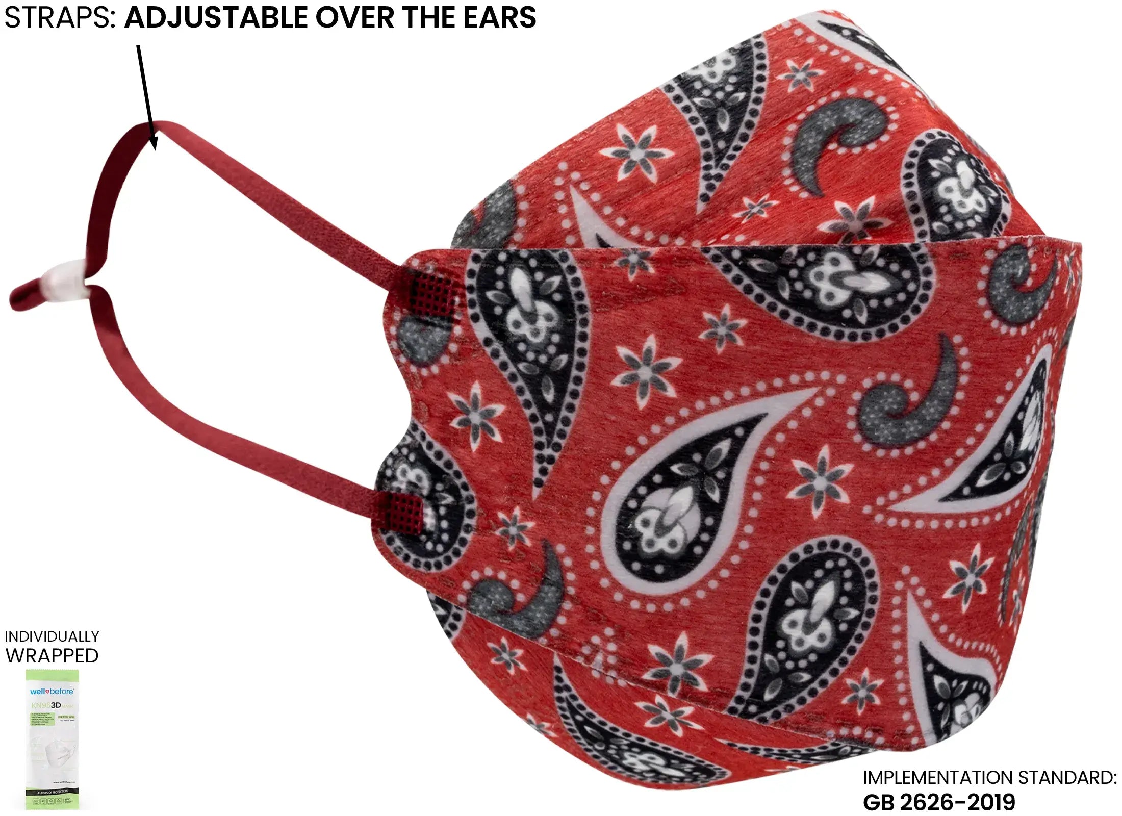 Kids KN95 3D Mask | Individually Wrapped, Elastic Ear Loops