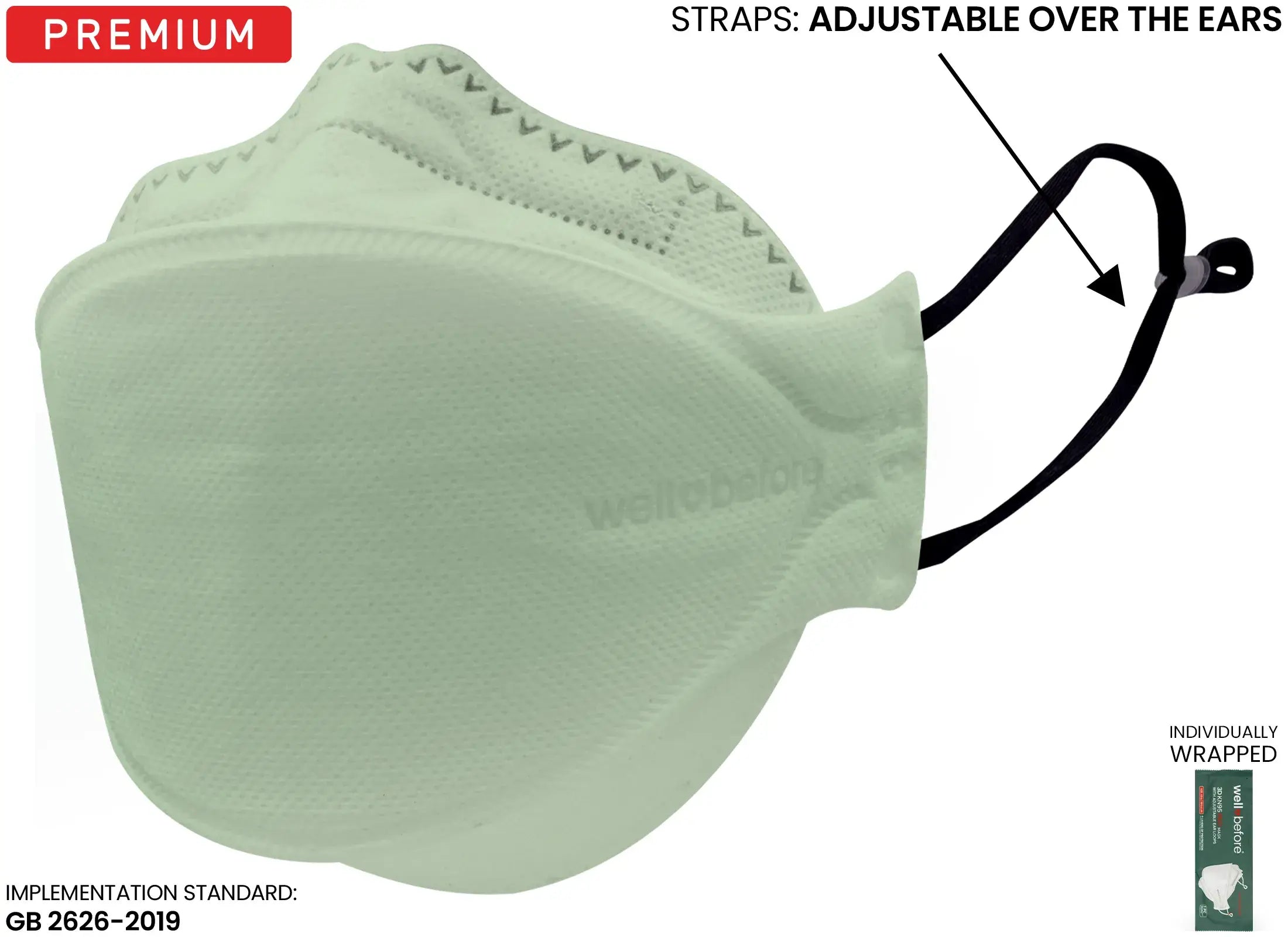 KN95 3D Pro Face Mask | Premium 3D Fit, Anti-fogging, Adjustable Ear Loops