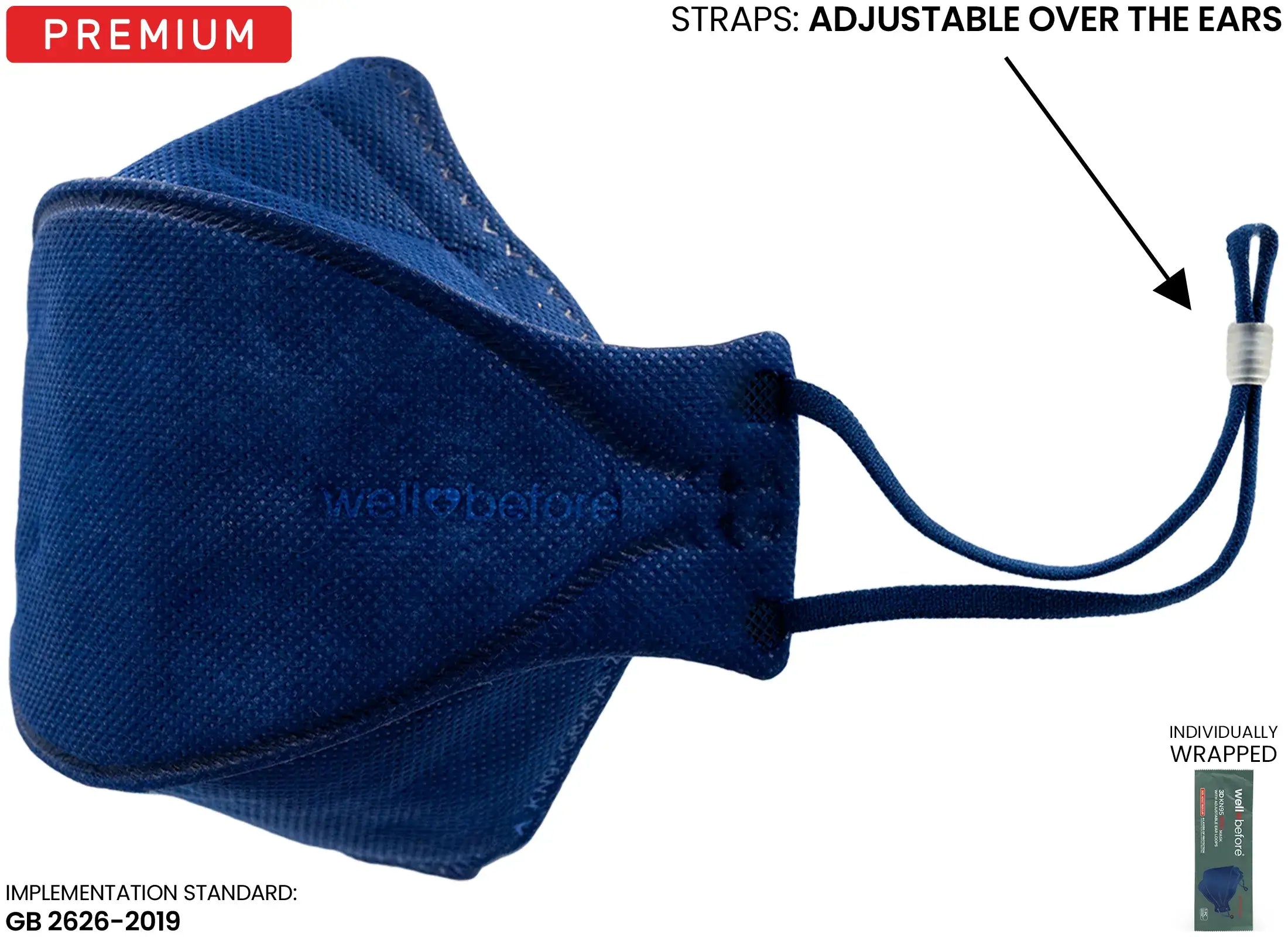 KN95 3D Pro Face Mask | Premium 3D Fit, Anti-fogging, Adjustable Ear Loops