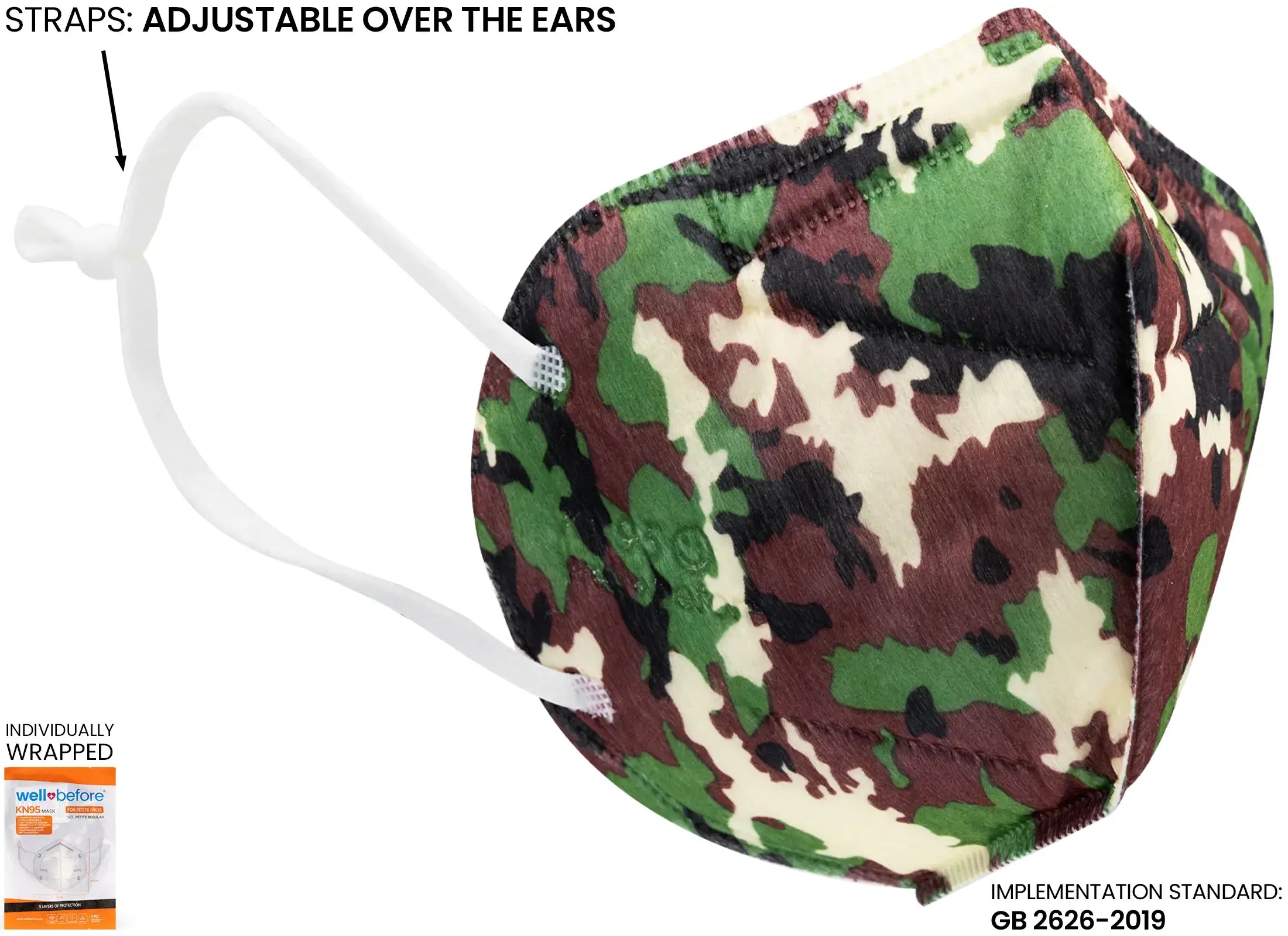 Kids KN95 Mask | Individually Wrapped, Elastic Ear Loops