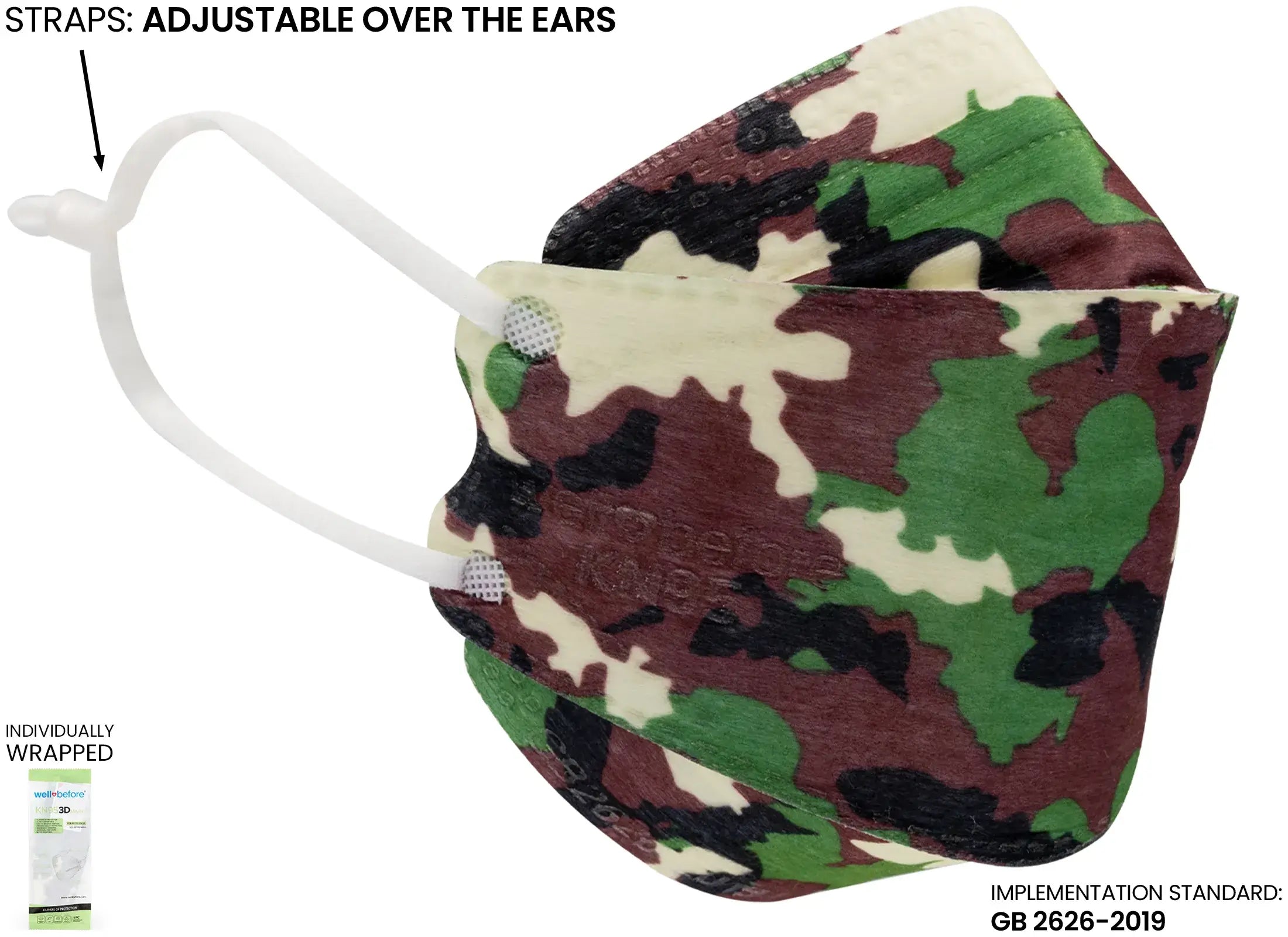 Kids KN95 3D Mask | Individually Wrapped, Elastic Ear Loops