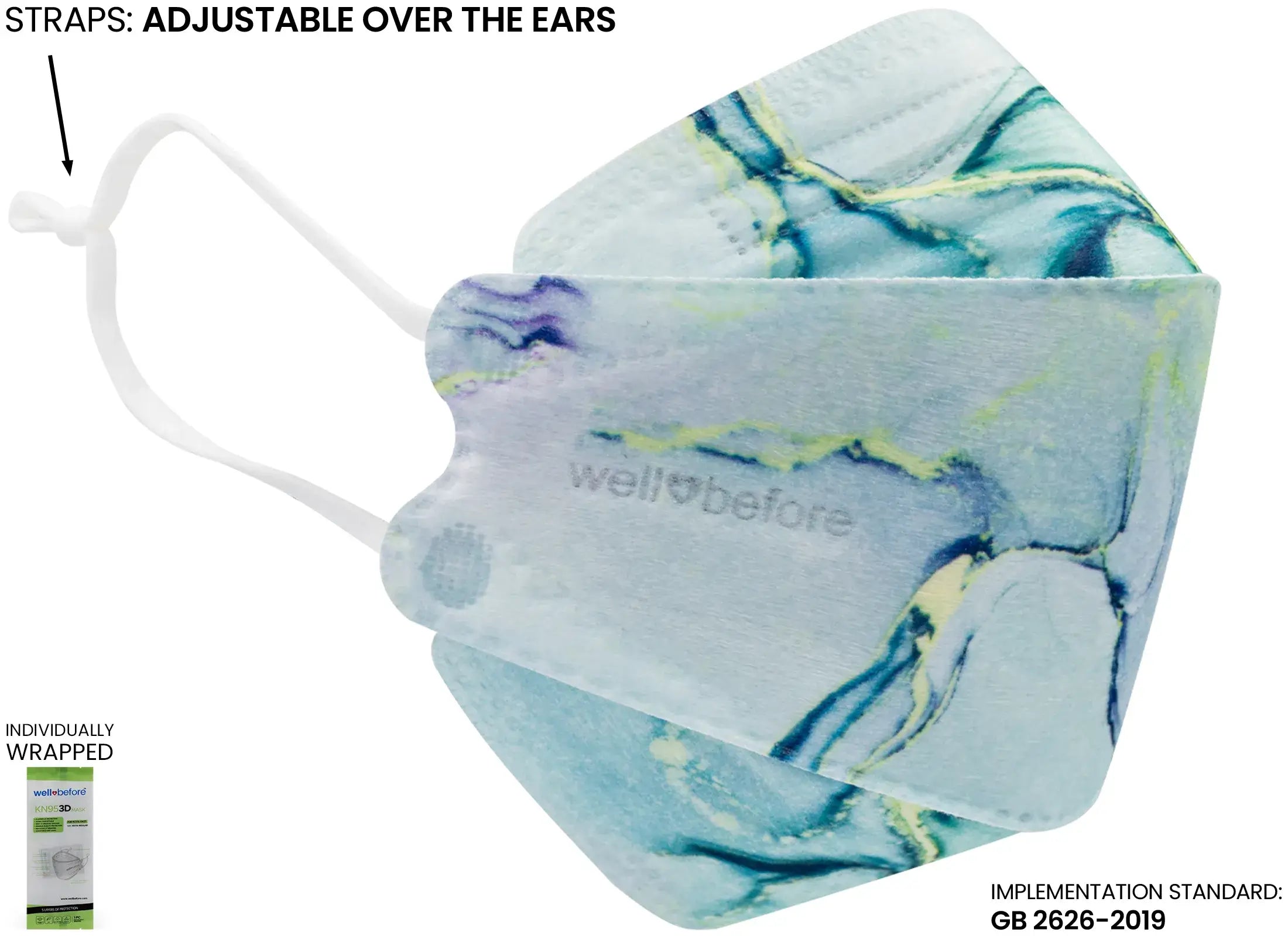 Kids KN95 3D Mask | Individually Wrapped, Elastic Ear Loops