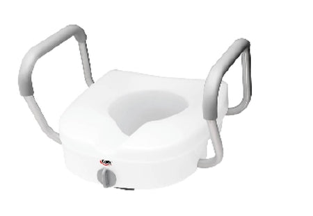 Carex E-Z Lock Raised Toilet Seat with Arms - 5 Inch Height