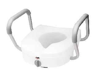 Carex E-Z Lock Raised Toilet Seat with Arms - 5 Inch Height