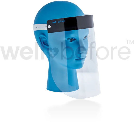 WellBefore Adjustable Face Shield - Extra Coverage Width & Height