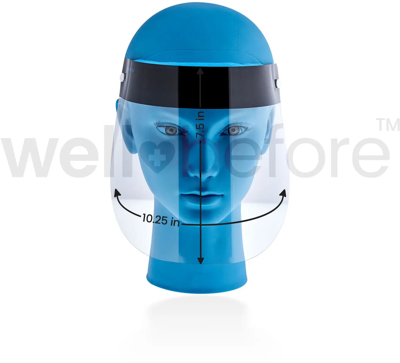 WellBefore Adjustable Face Shield - Extra Coverage Width & Height