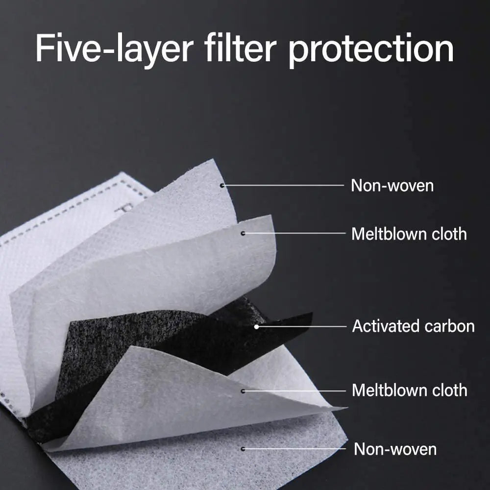 Pm 2.5 Filter - 5 Layers Meltblown + Activated Carbon Fabric 10 Pack Default