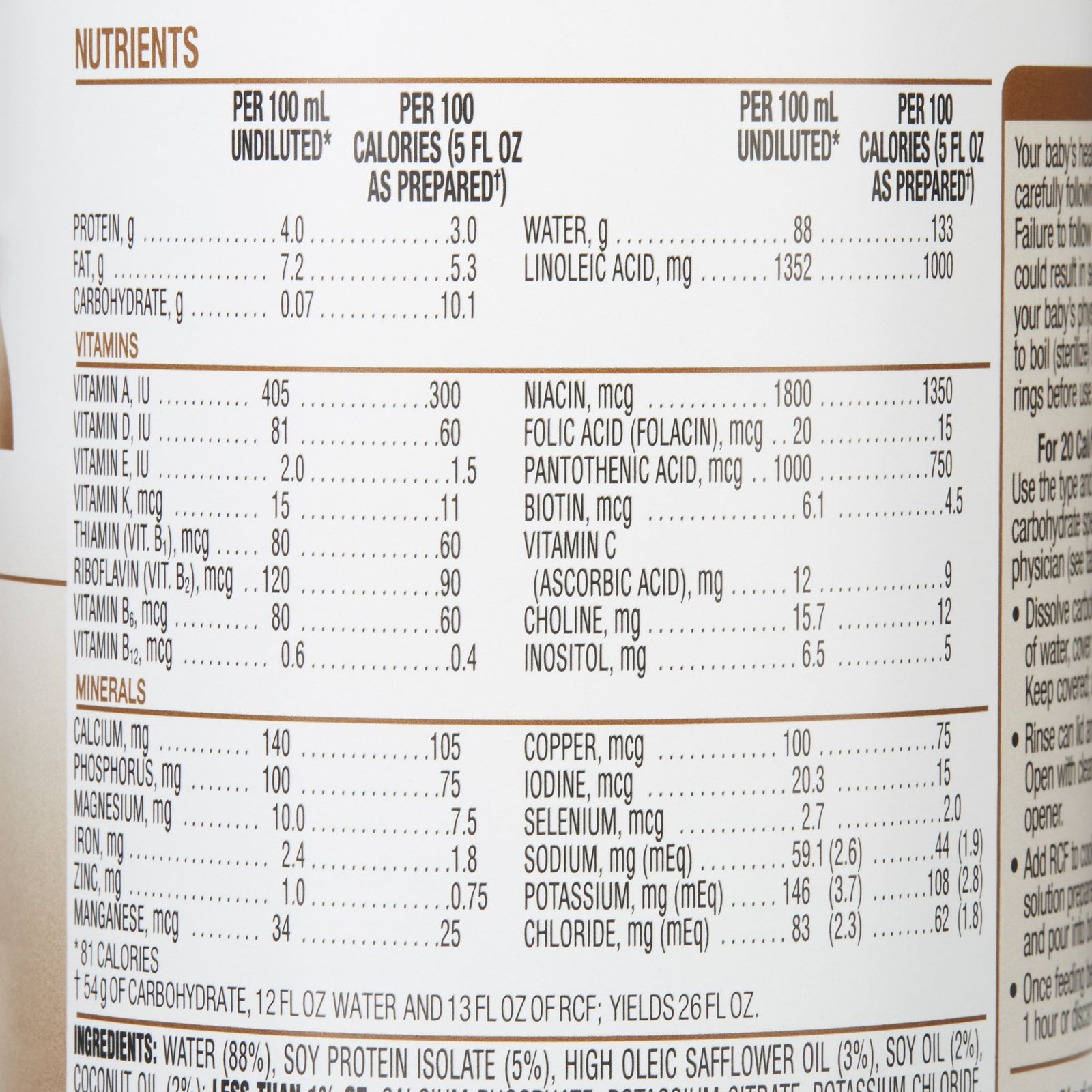 RCF® Unflavored Infant Formula 13 oz. Can - Low Carbohydrate