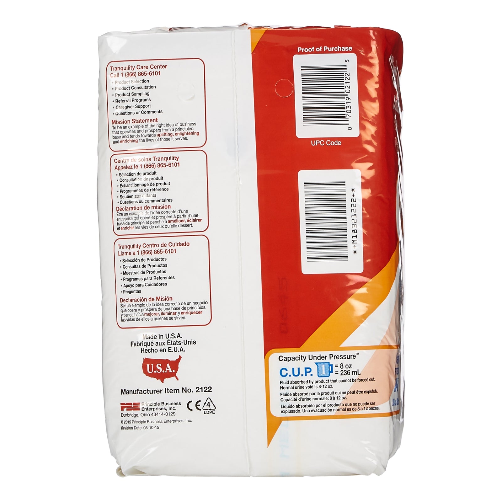 PRINCIPLE BUSINE Disposable Adult Briefs