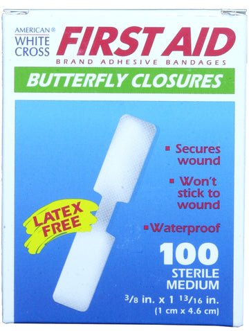 First Aid Brand Butterfly Skin Closure Strips 3/8 x 1-13/16 Inch