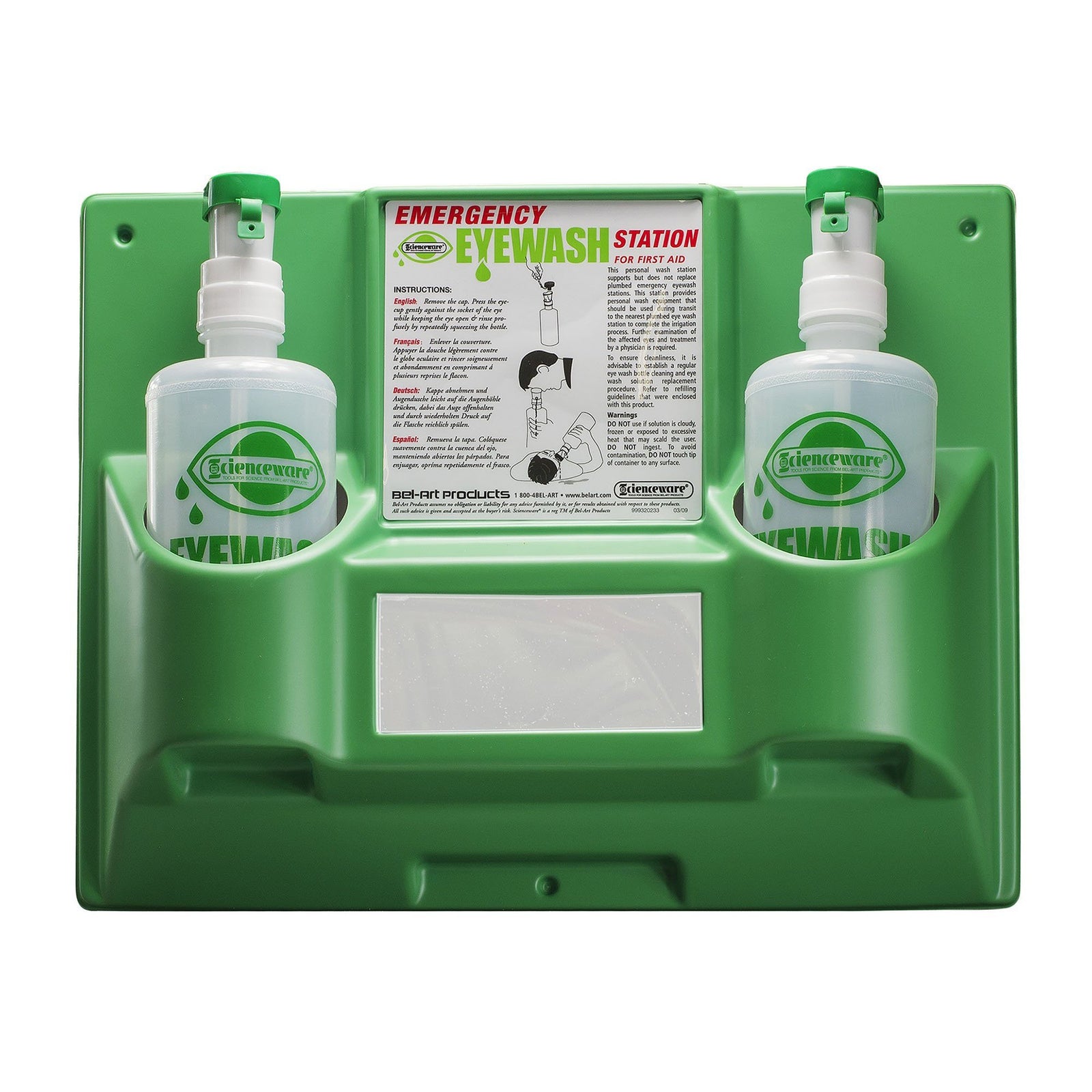 Wall Mount Eyewash Station with Dual 32 oz. Empty Bottles