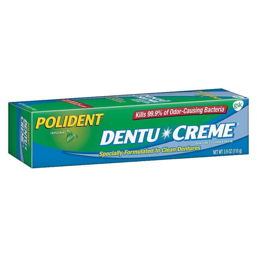 Polident Dentu-Creme Denture Cleanser Paste, Triple Mint, 3.9 oz