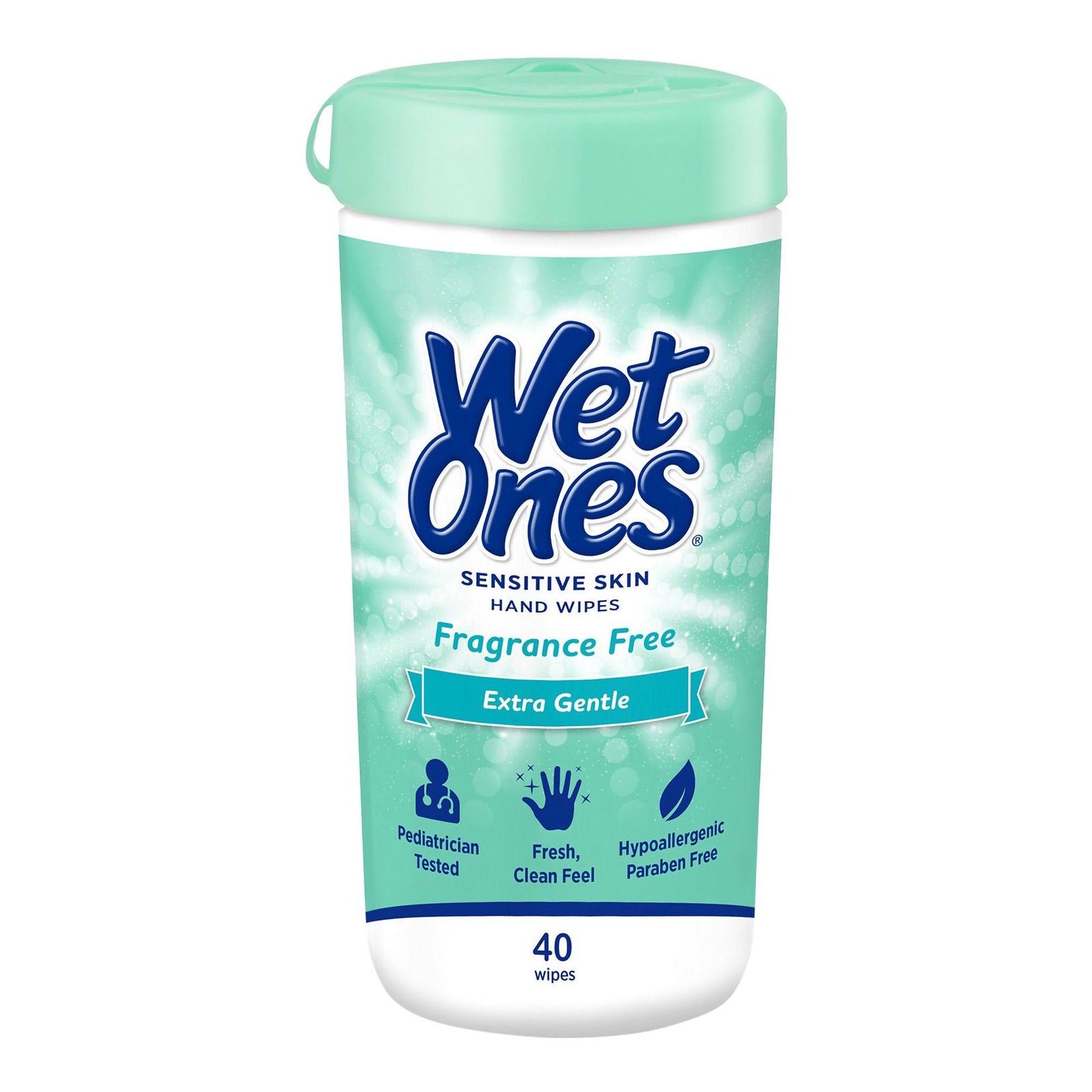 Wet Ones Sensitive Skin Hand Wipes, Fragrance Free, 40 Count