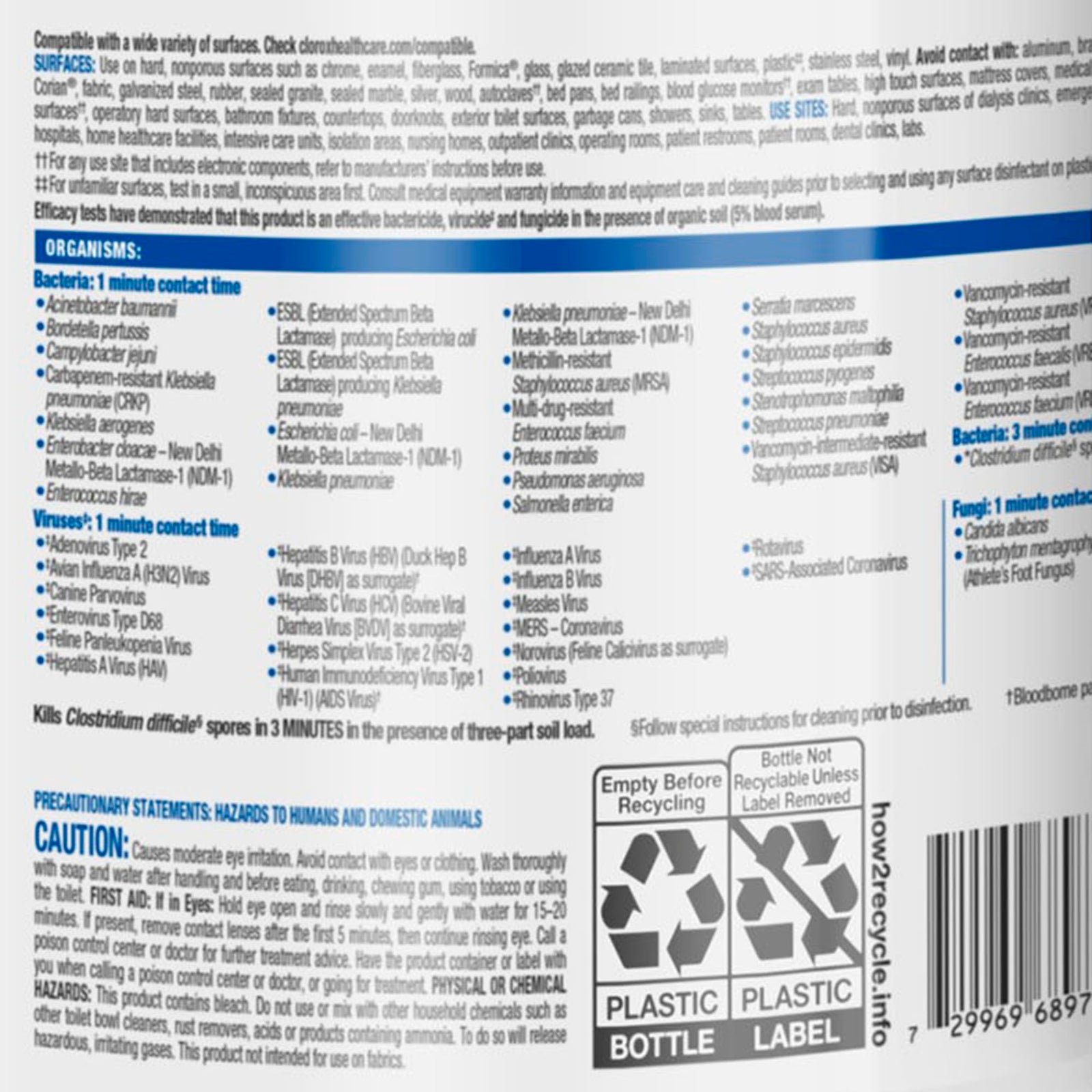 Clorox Healthcare Bleach Germicidal Cleaner Refill