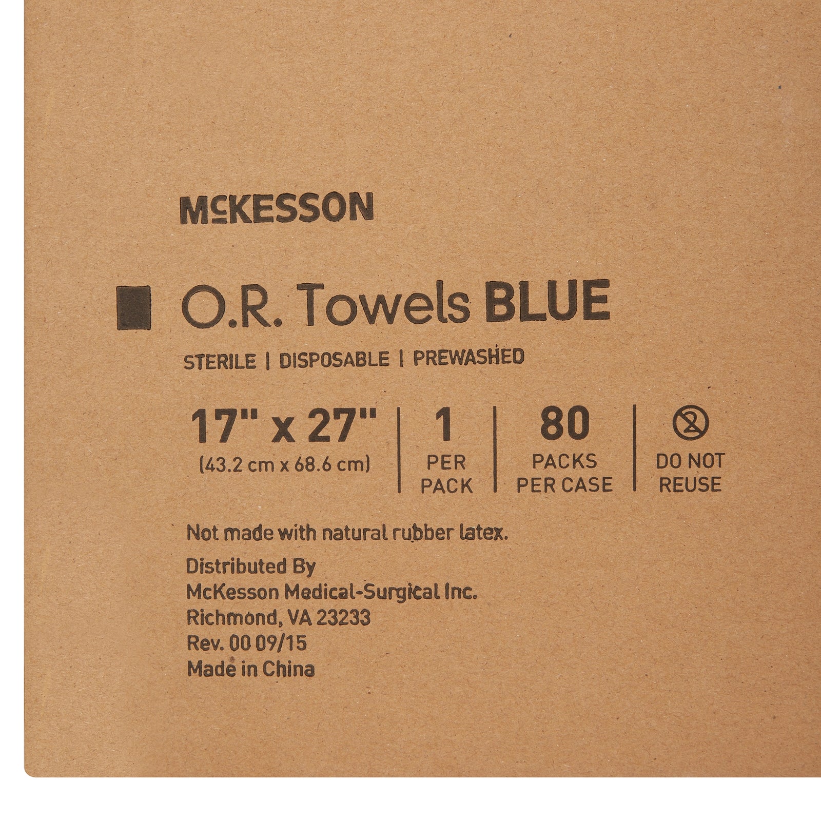 McKesson MedSurg Sterile Blue O.R. Towel, 17 x 27 Inch