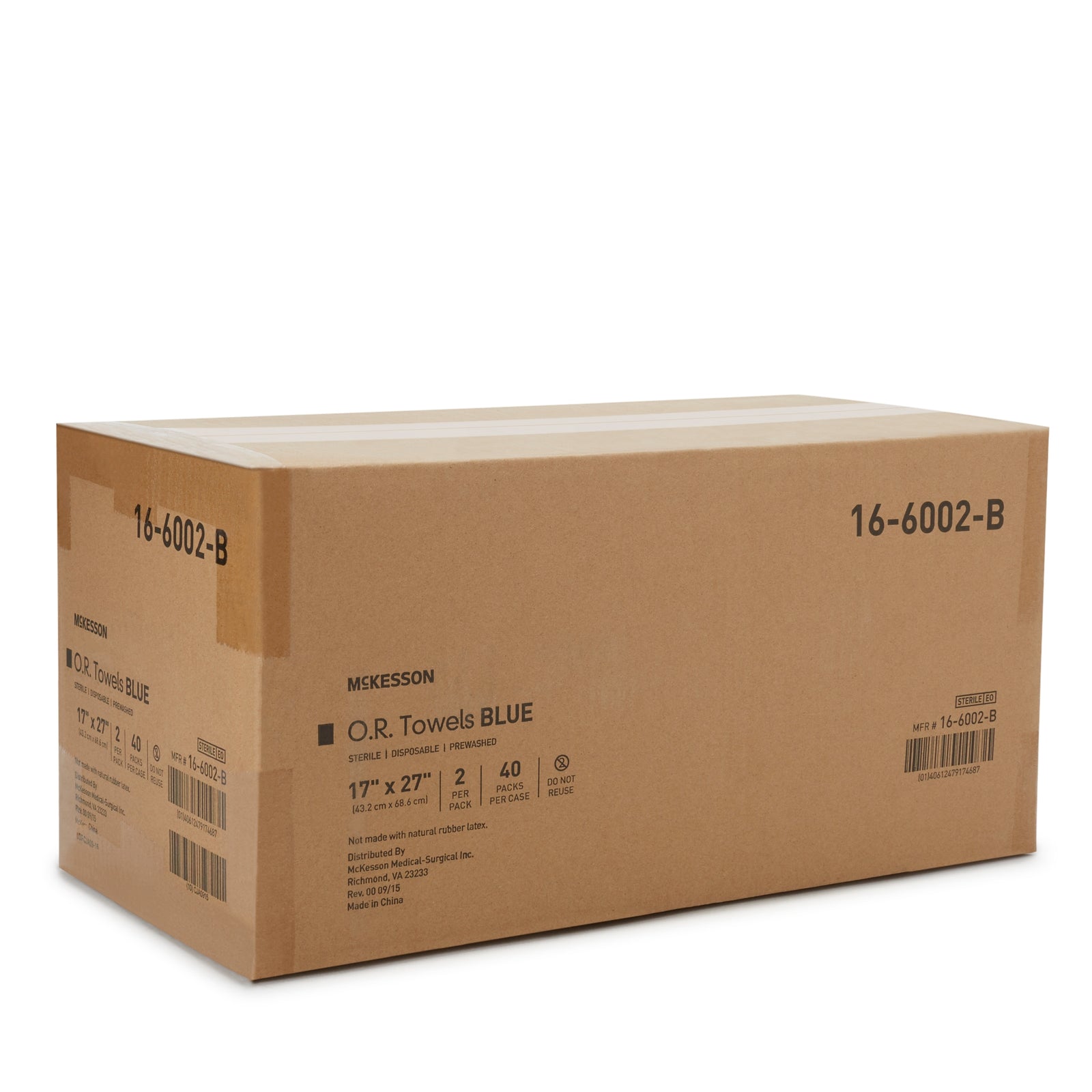 McKesson Sterile O.R. Towel 17" x 27" Blue