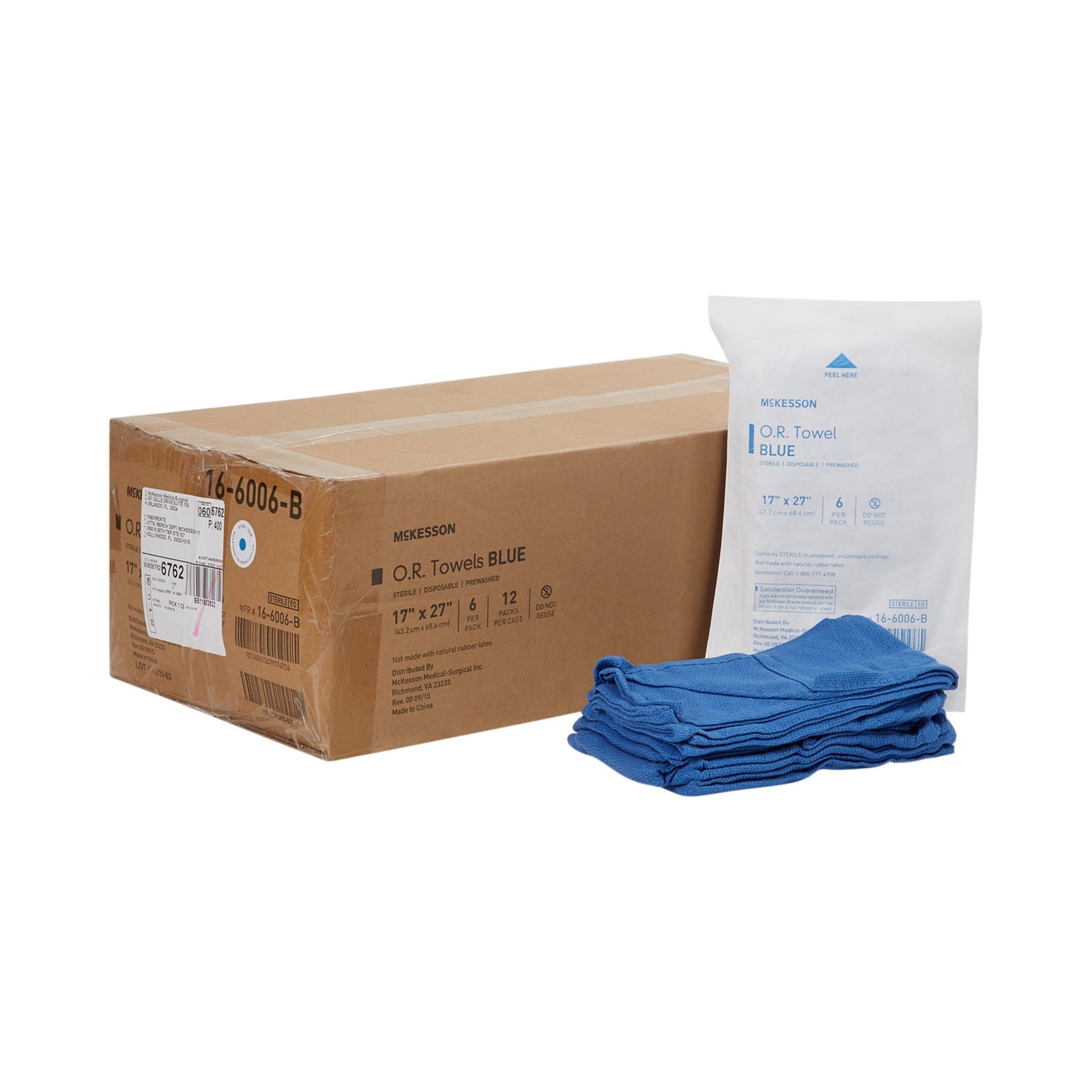 McKesson MedSurg O.R. Towel Strip, Blue, Sterile, Disposable