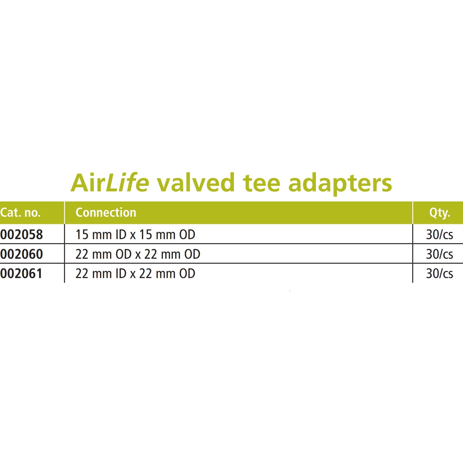 AirLife® Valved Tee Adapter with Spring Loaded Valve