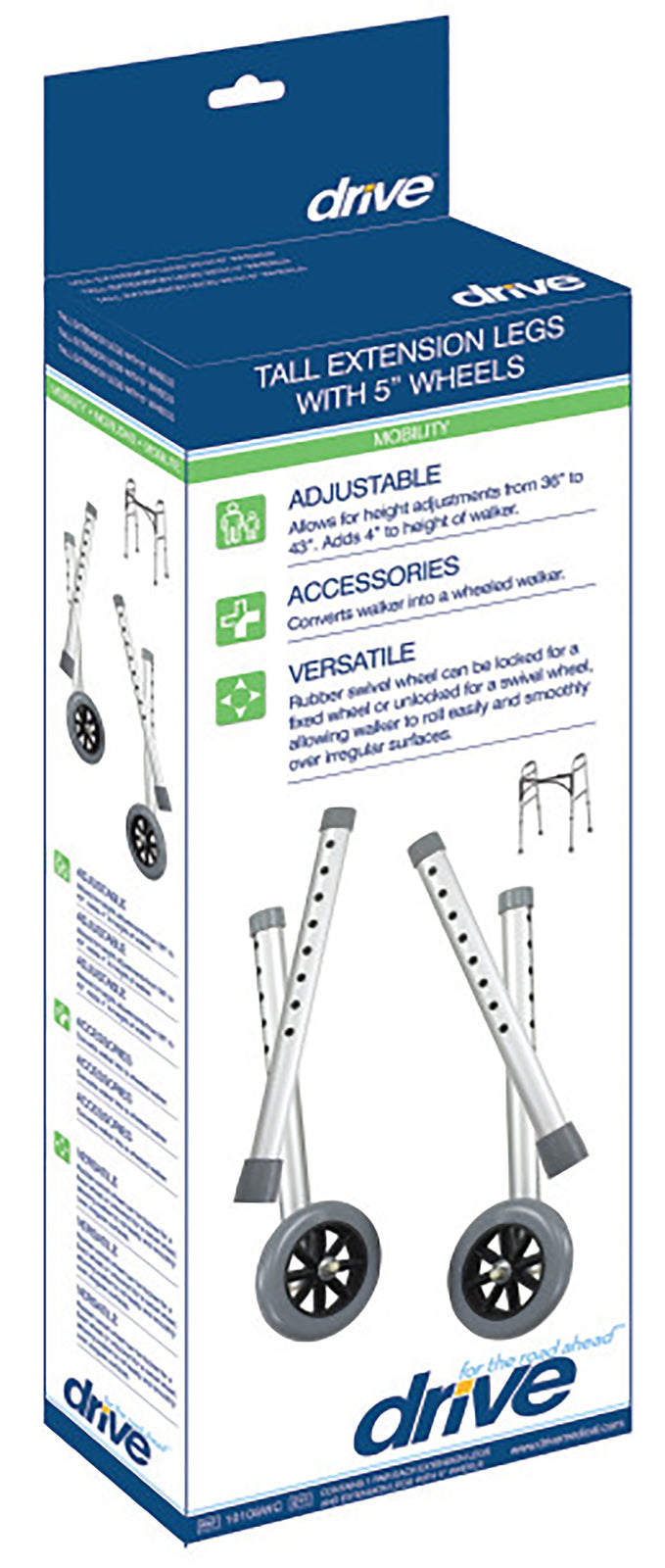 drive Tall Extension Legs with Wheel